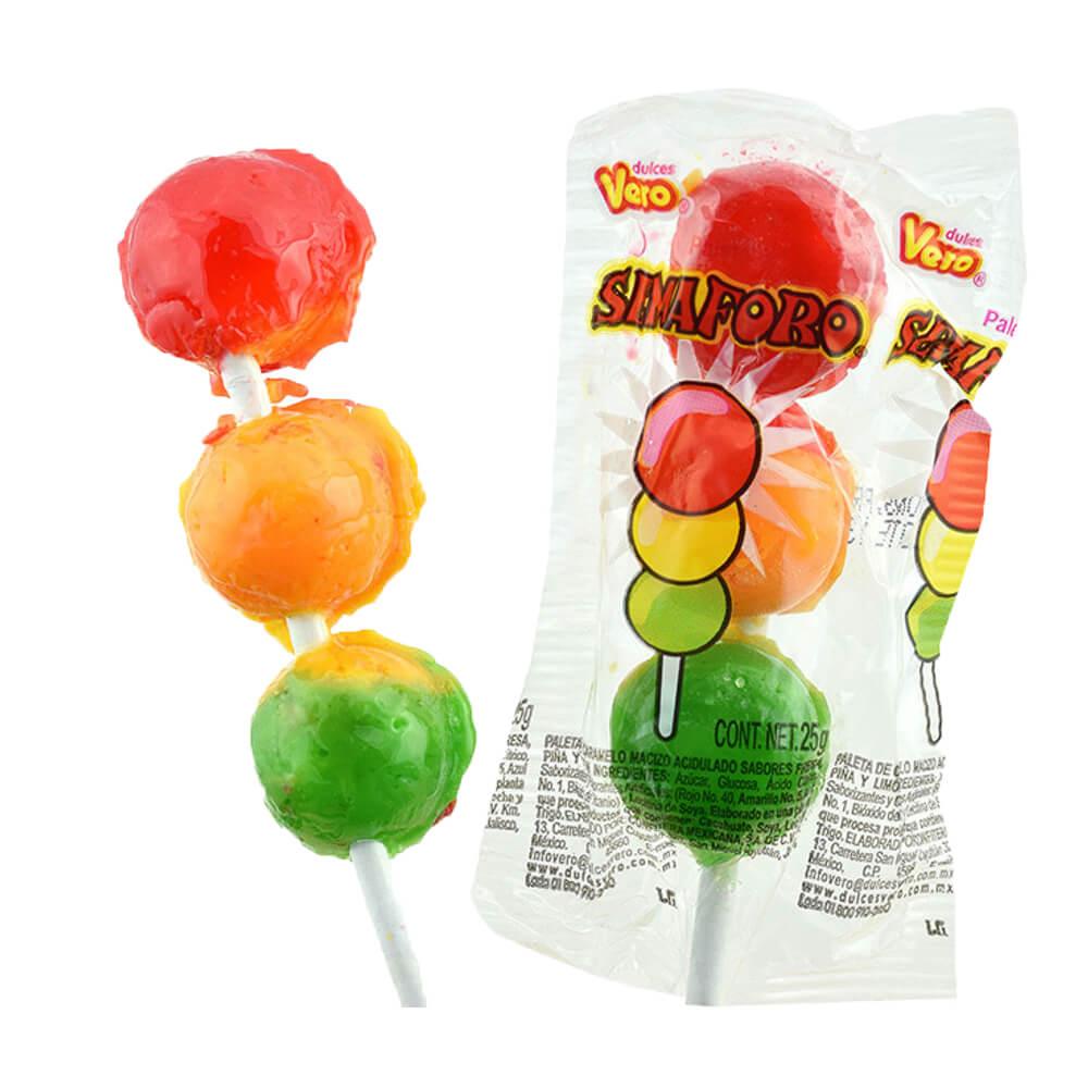 Vero Paleta Semaforo Stoplight Lollipops: 40-Piece Bag