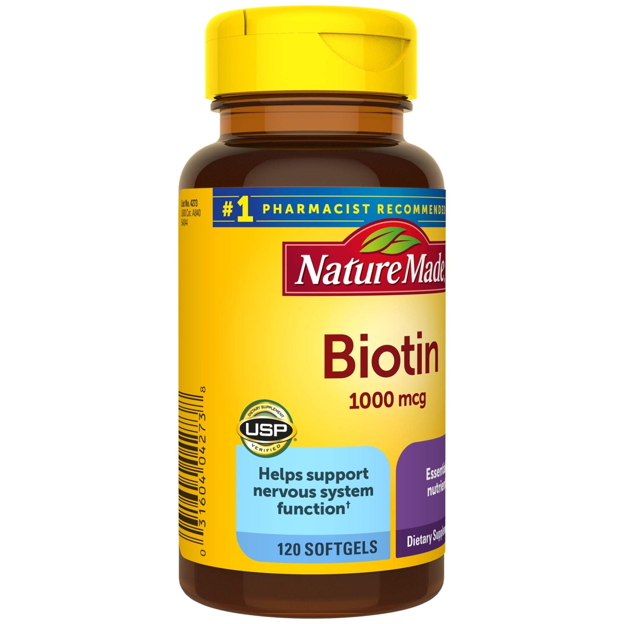 Nature Made Biotin 1000 mcg Dietary Supplement - 120 Softgels
