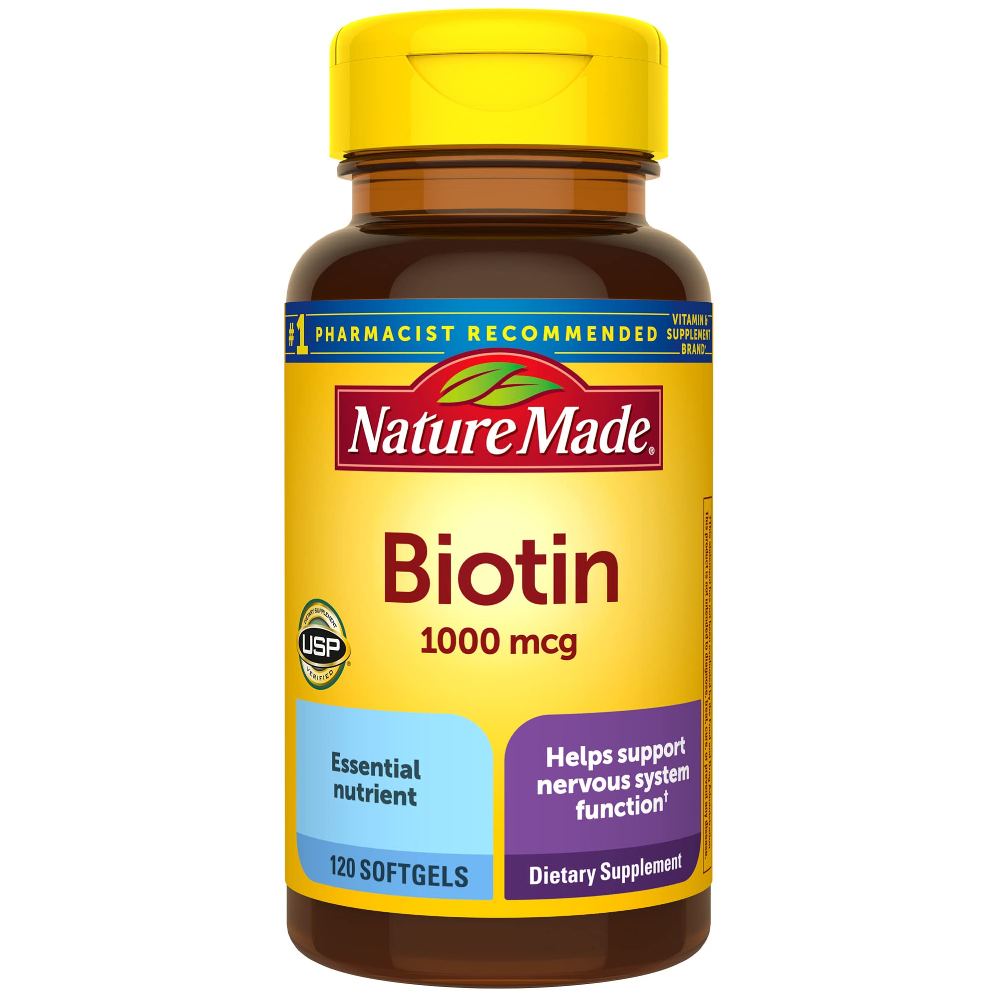 Nature Made Biotin 1000 mcg Dietary Supplement - 120 Softgels