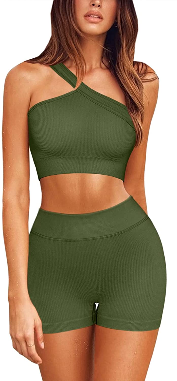 Workout Sets for Women 2 Piece Seamless Yoga Outfits