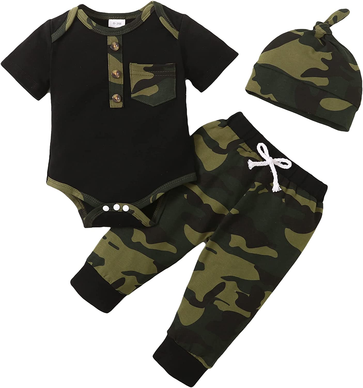 Newborn Baby Boy Clothes Camo Set