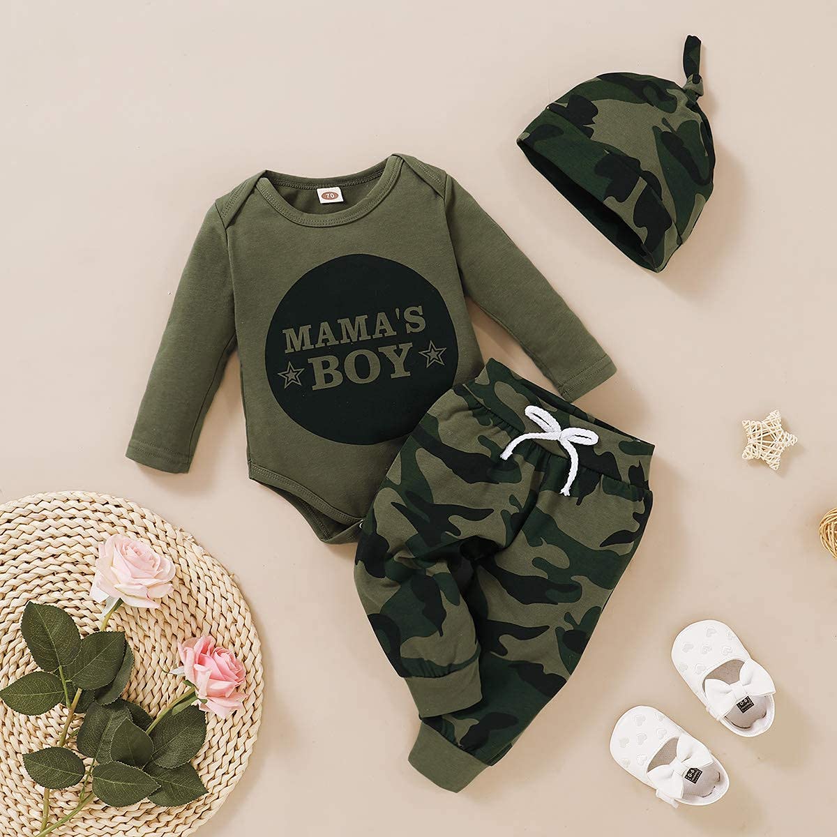 Newborn Baby Boy Clothes Camo Set