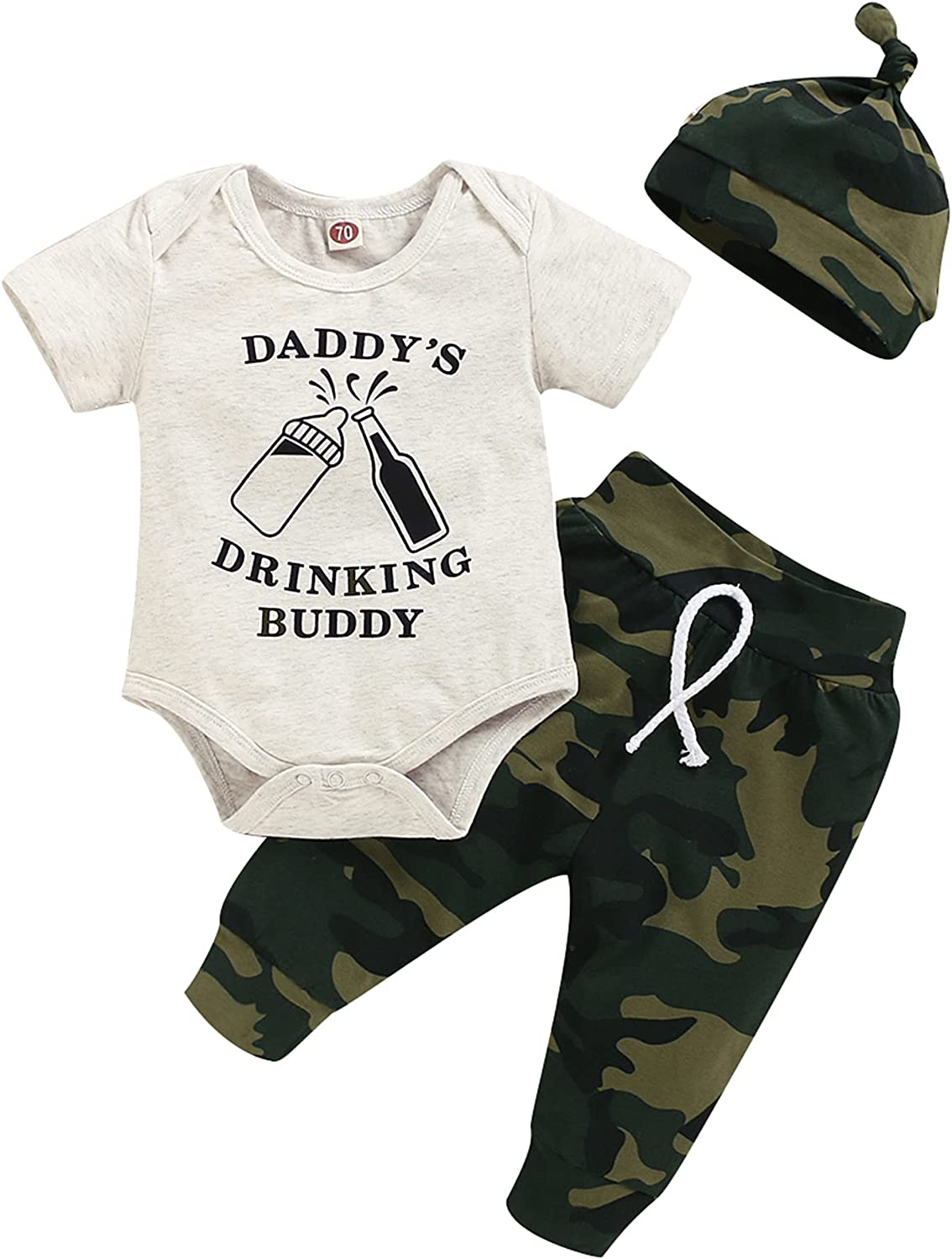 Newborn Baby Boy Clothes Camo Set