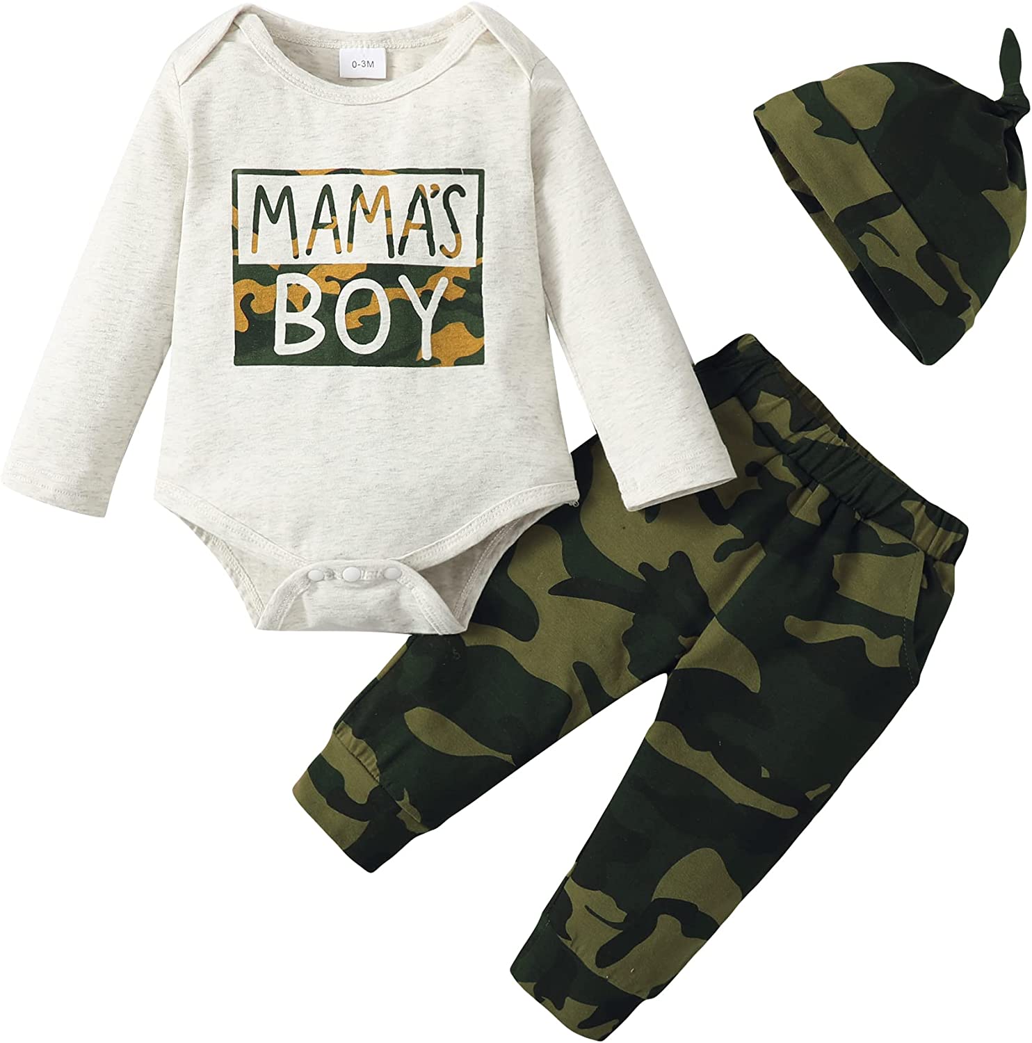 Newborn Baby Boy Clothes Camo Set