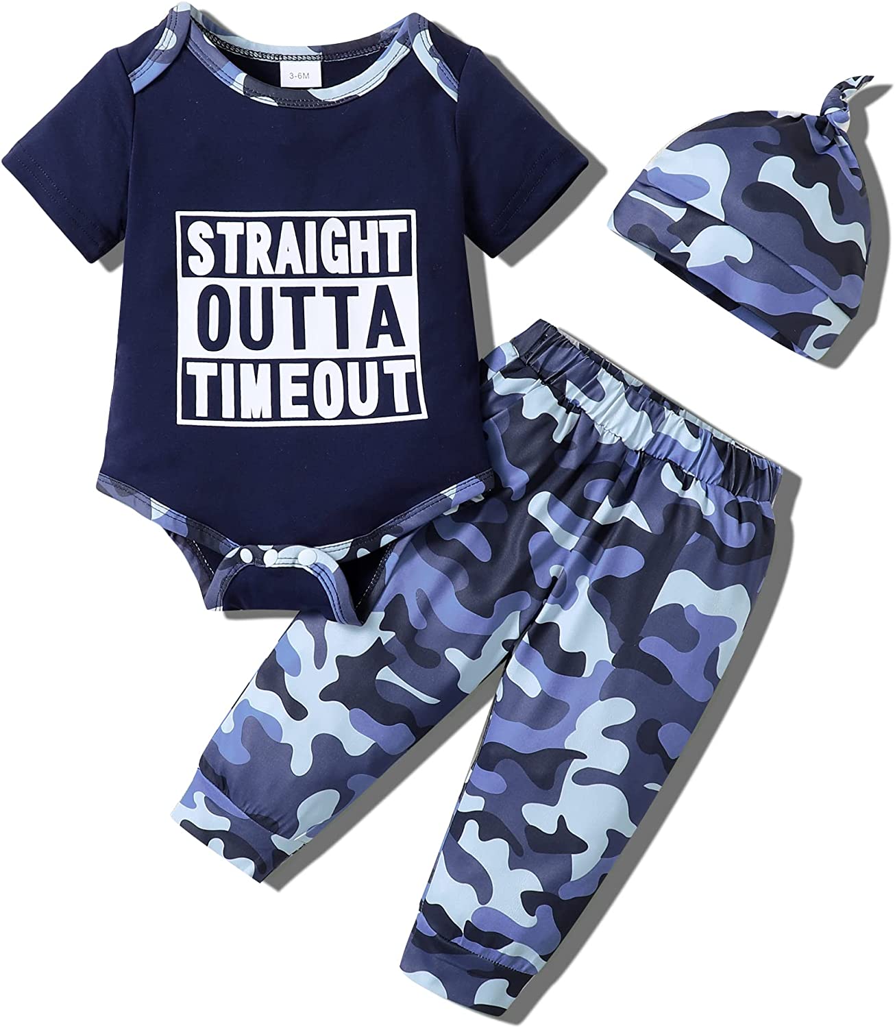 Newborn Baby Boy Clothes Camo Set