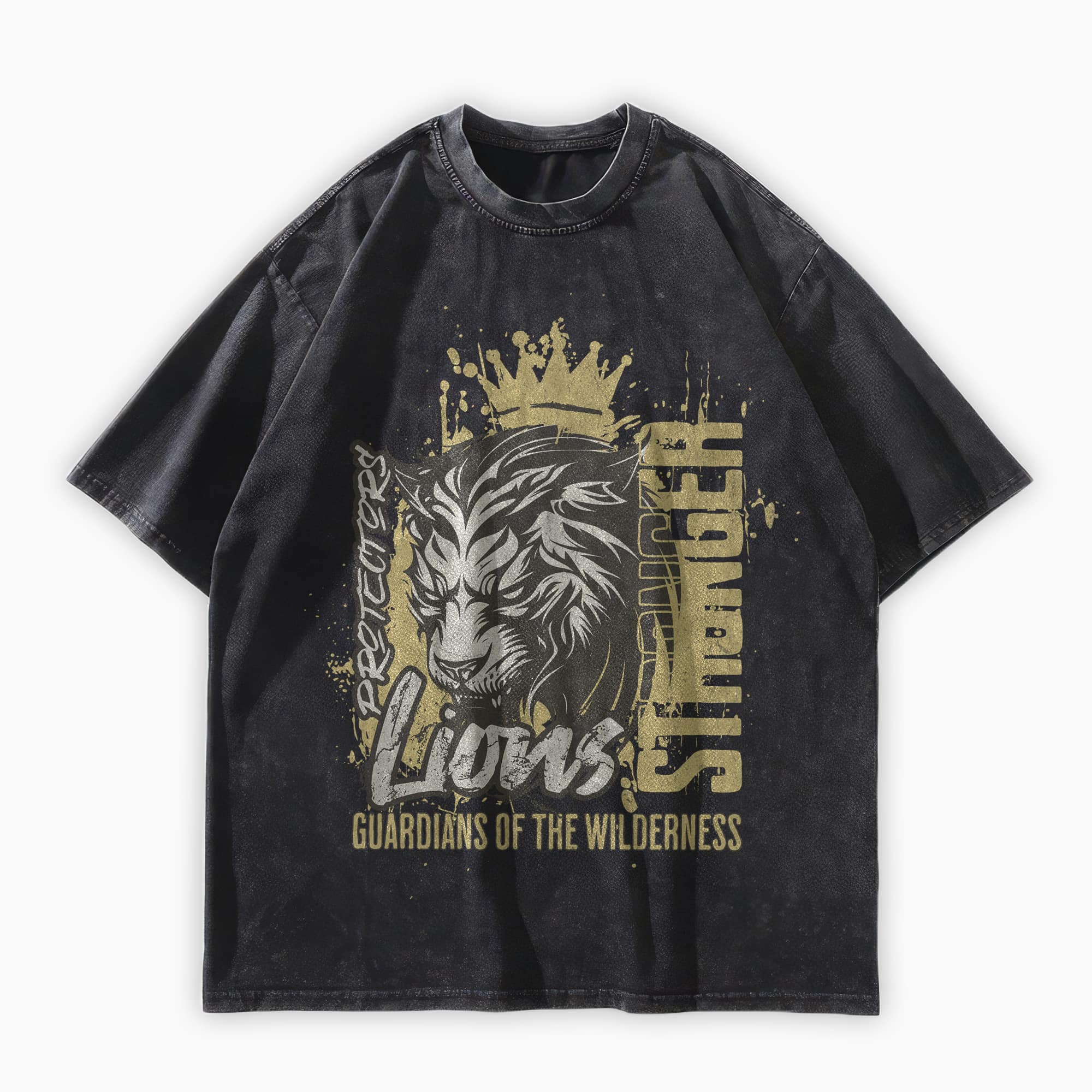Lions Oversized Washed Graphic T-Shirt