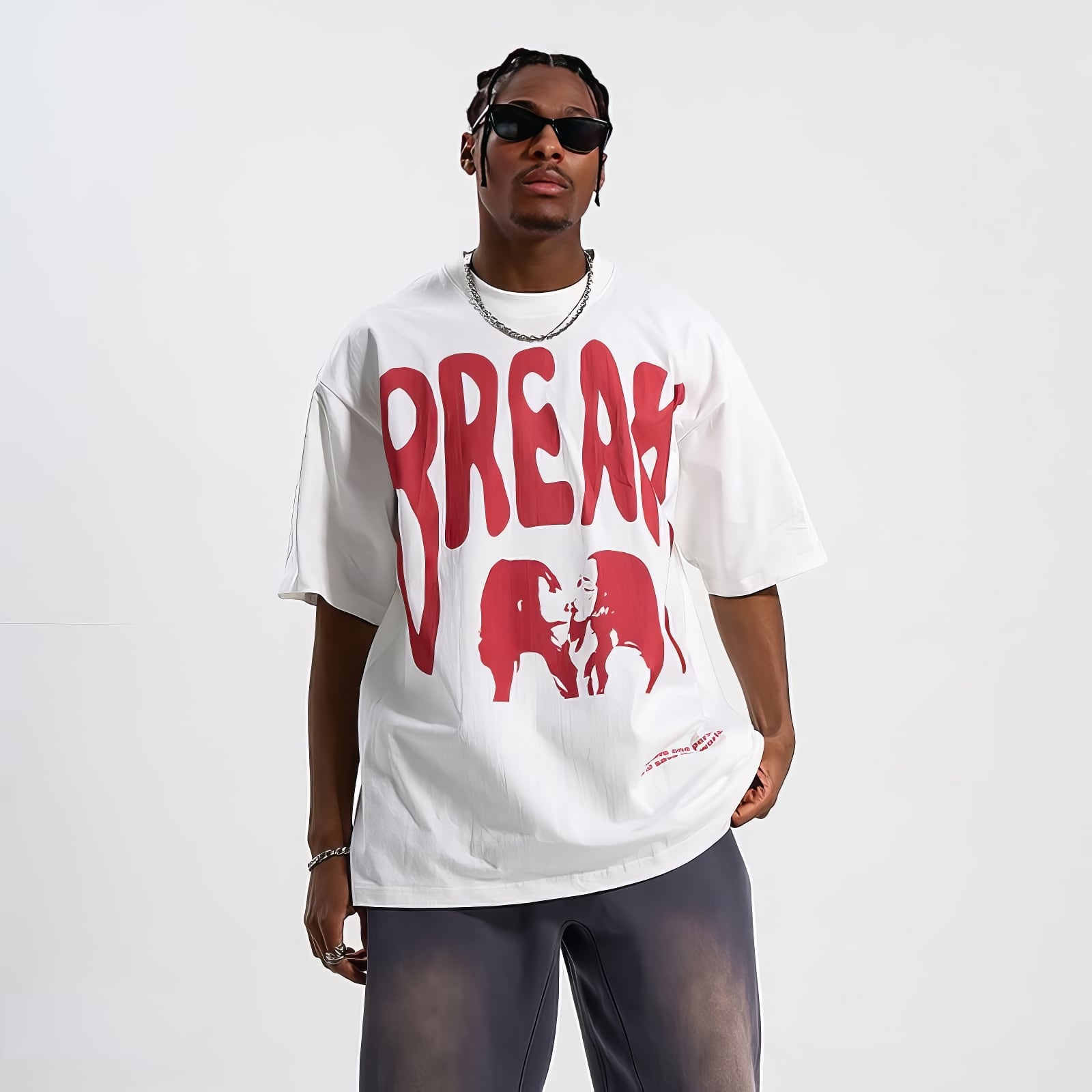 Break Out White Graphic T-Shirt