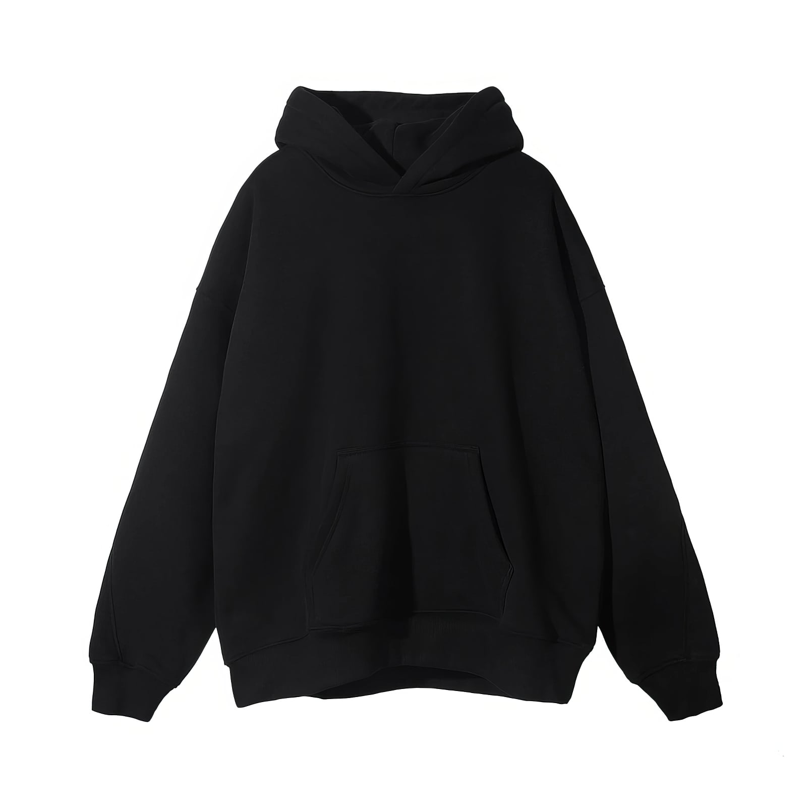 Oversized Solid Fleece Hoodie