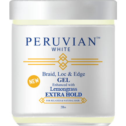 Peruvian White Braid Loc & Edge Gel Enhanced w/ Lemongrass Extra Hold 16oz / 2LB