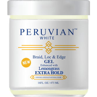 Peruvian White Braid Loc & Edge Gel Enhanced w/ Lemongrass Extra Hold 16oz / 2LB