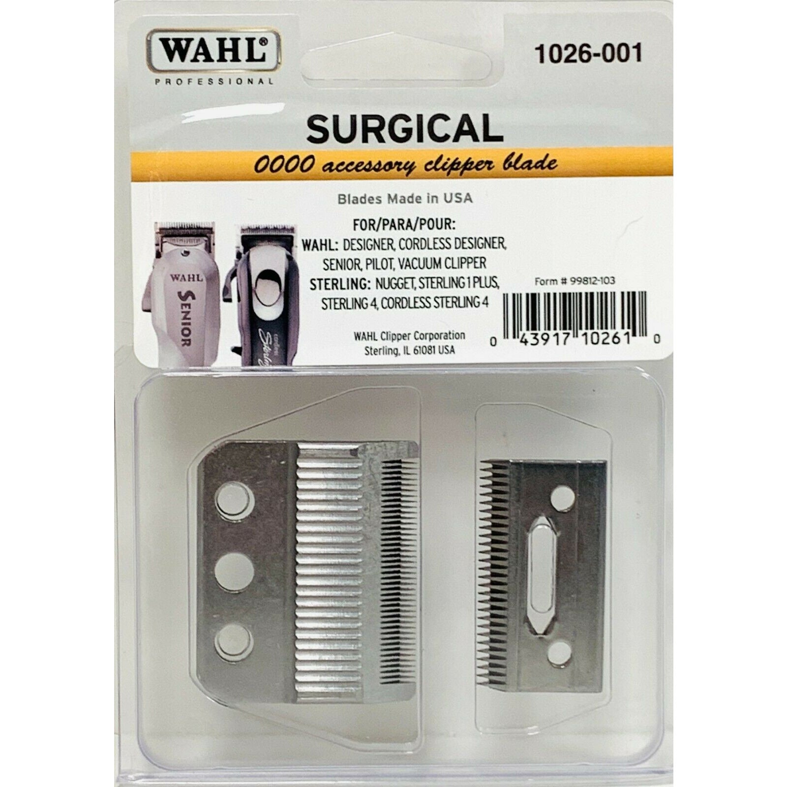 Wahl Adjusto-Lock Clipper Blade 3-Hole Replacement Blade #1026-001