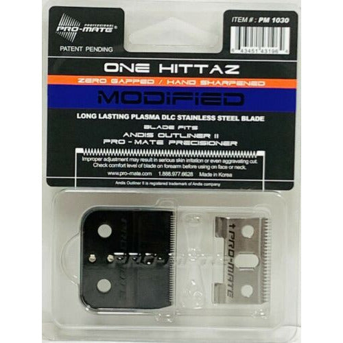 Pro-Mate PM1030 One Hittaz Zero Gap Modified Square Blades For Andis Outliner 2