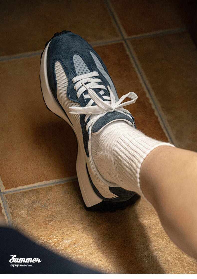 blue running sneakers