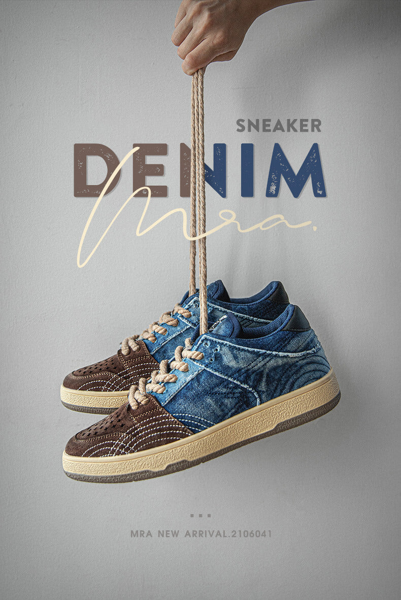 baskets de skateboard respirant en denim