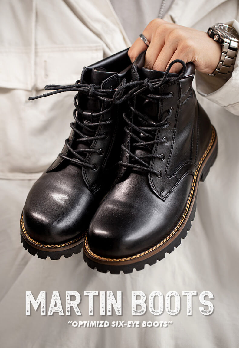 leather ankle combat boots