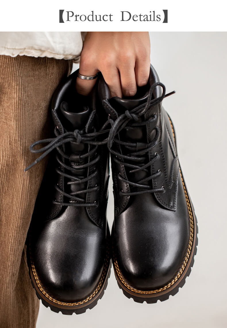 men‘s lace up boots black