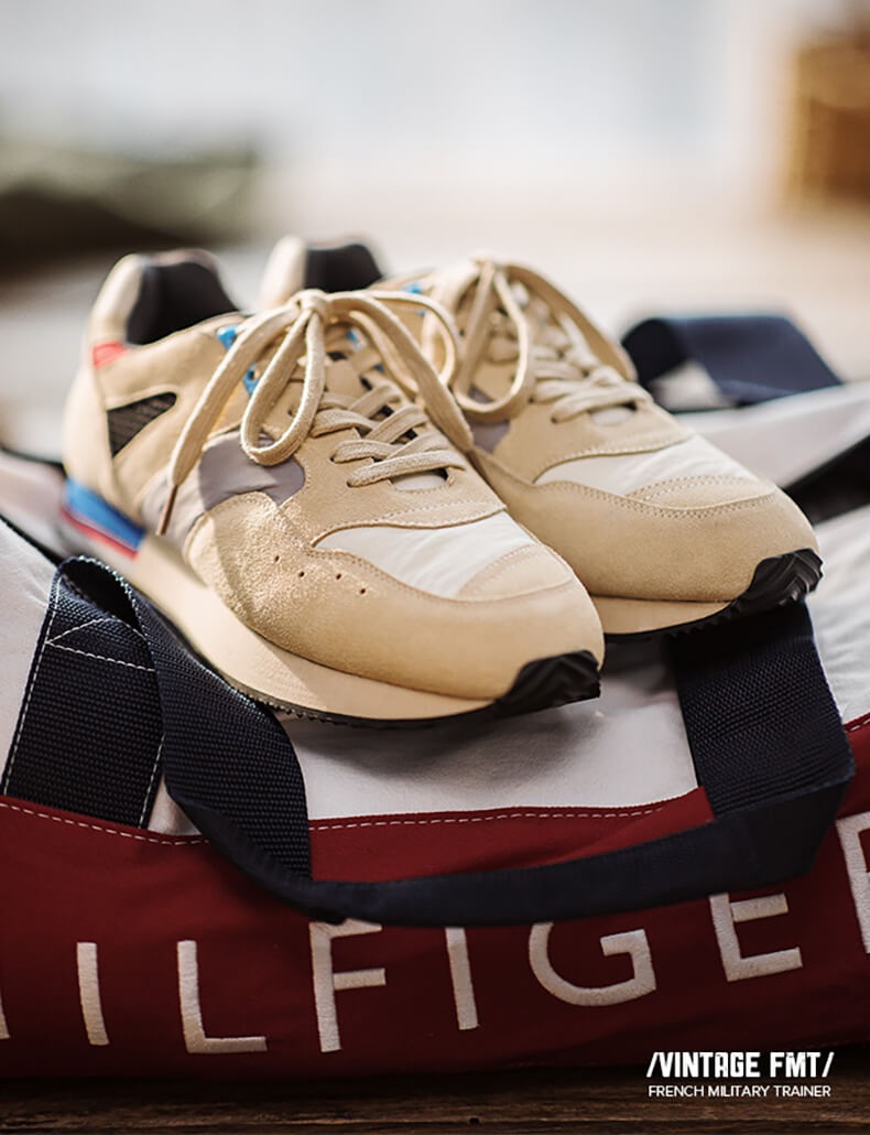retro suede french military sneakers