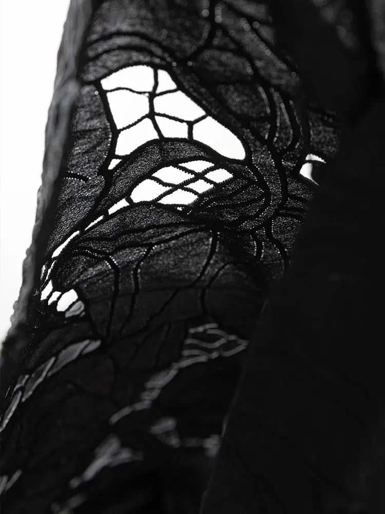 DUSHU Women Hollow Embroidered Elegant Fishtail Skirts 2022 Autumn New High Waist Temperament Black Skirt Office Lady Dress