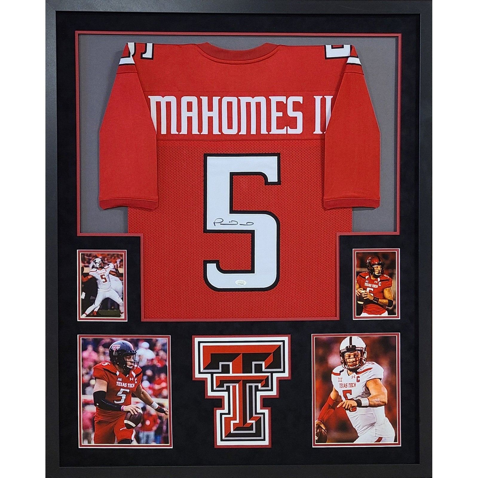 Patrick Mahomes Framed Texas Tech Red Jersey JSA Autographed Signed