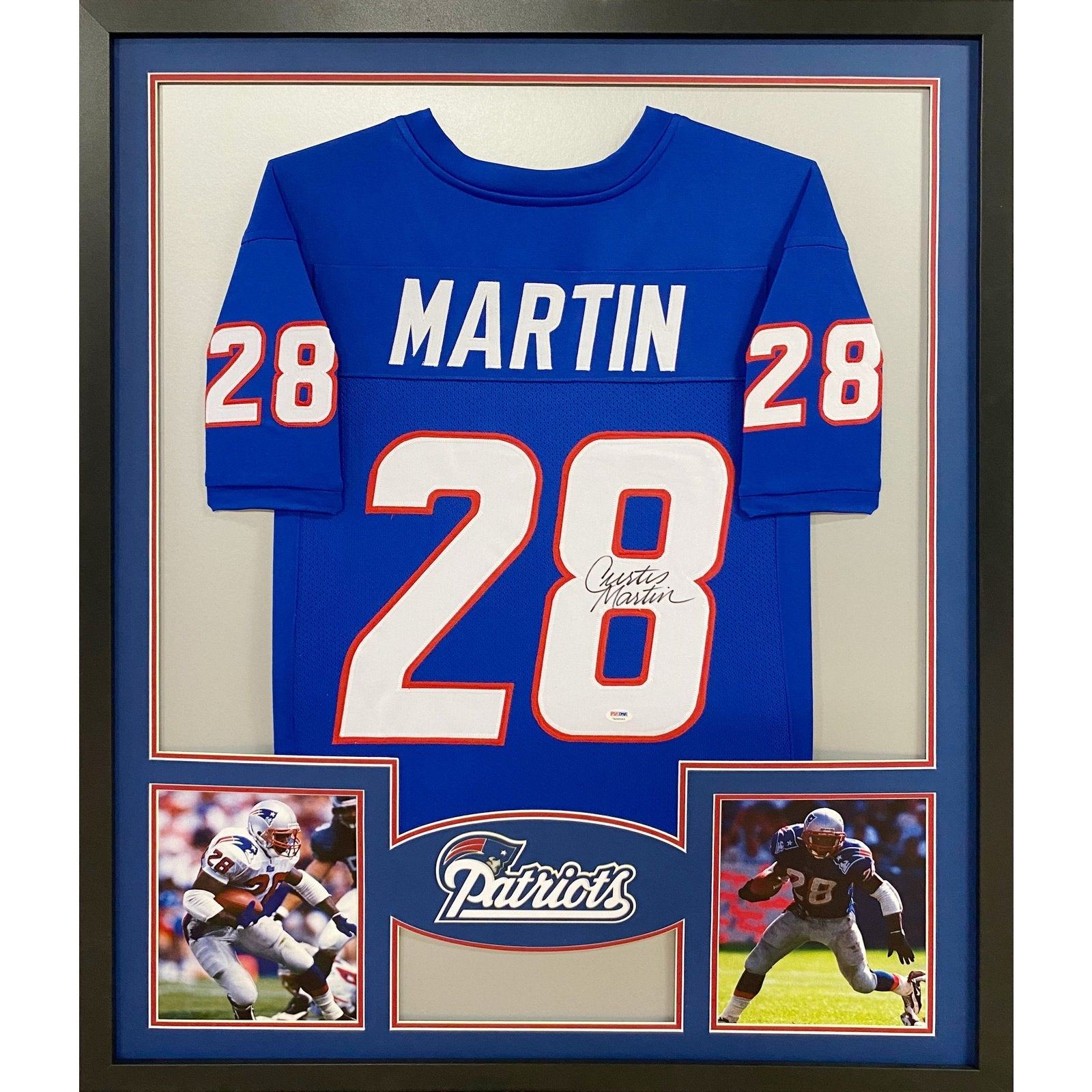 Curtis Martin Framed Jersey PSA/DNA Autographed Signed New England Patriots