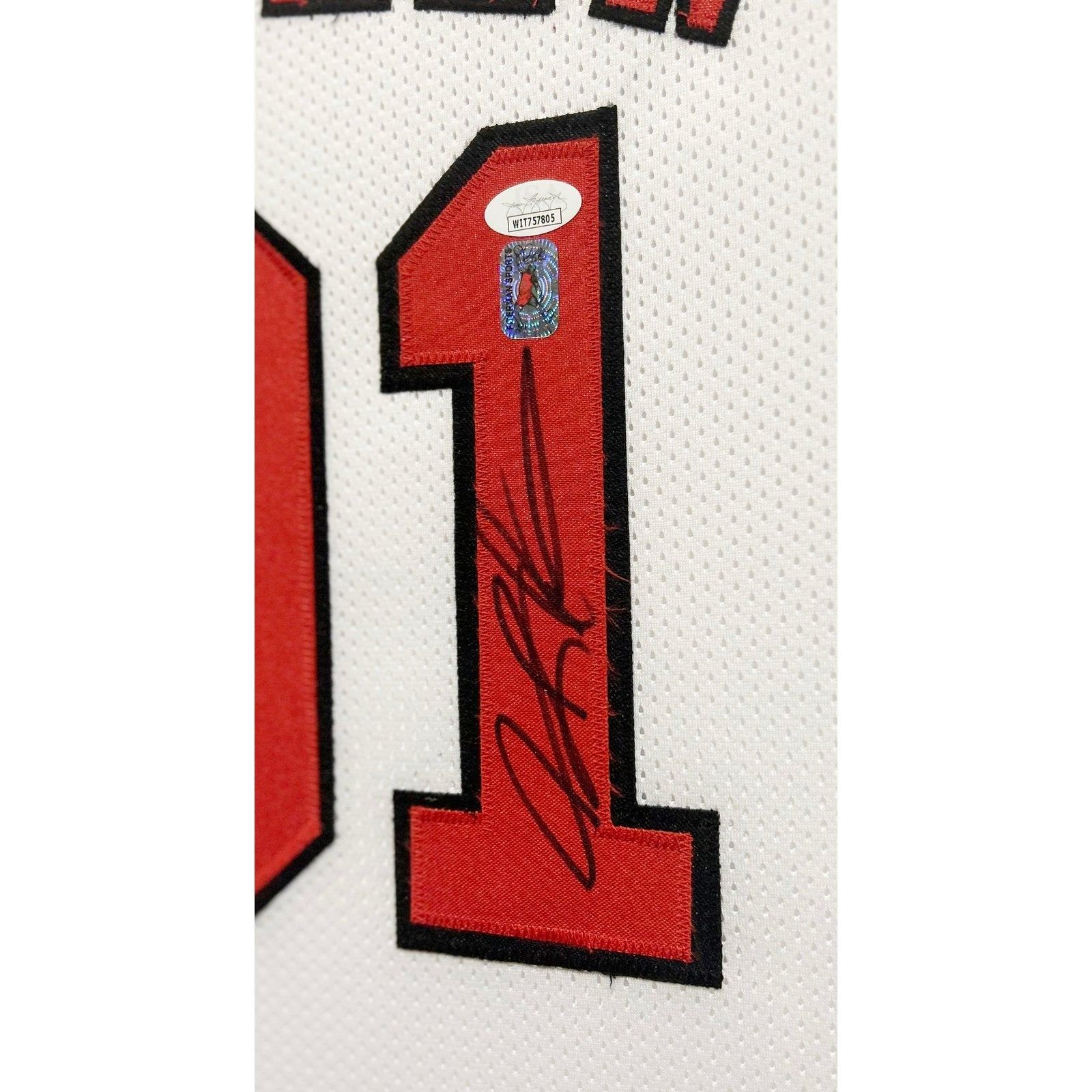 Dennis Rodman Signed Framed White Jersey JSA Autographed Chicago Bulls