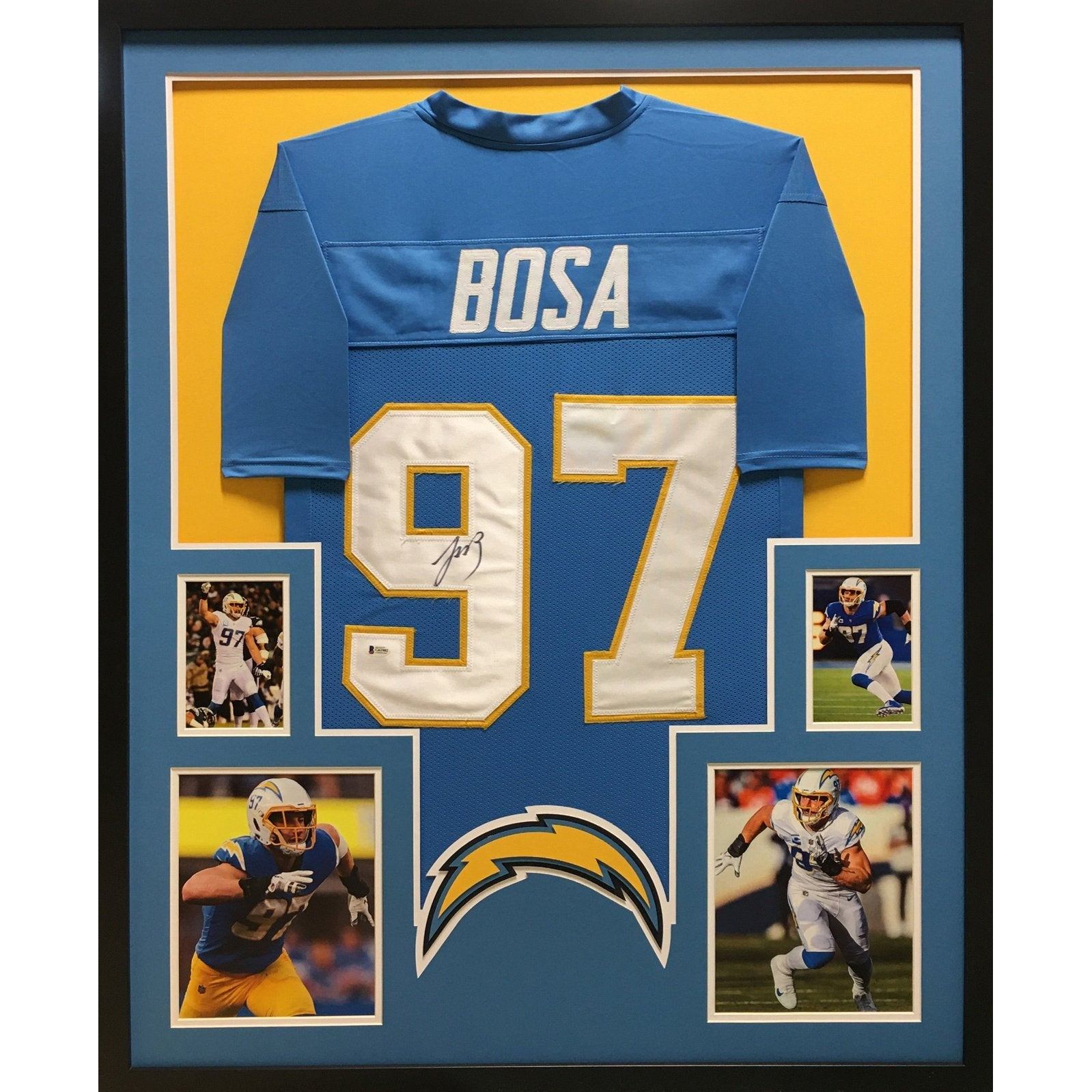 Joey Bosa Signed Framed Jersey Becket Autographed Los Angeles Chargers BAS