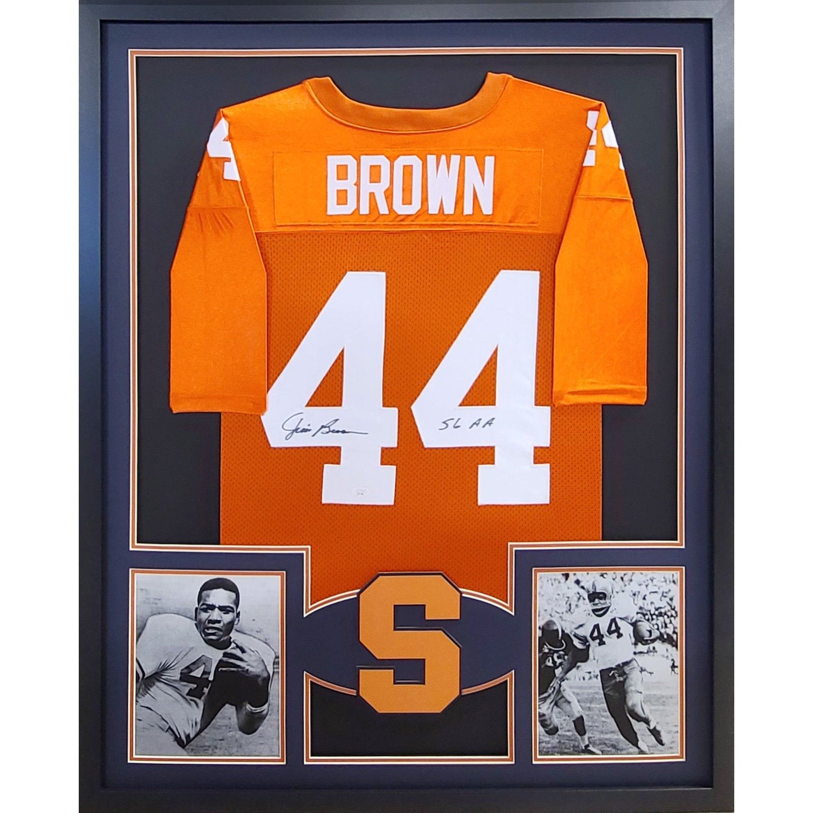 Jim Brown Framed Signed Syracuse Jersey JSA Autographed Signed Browns