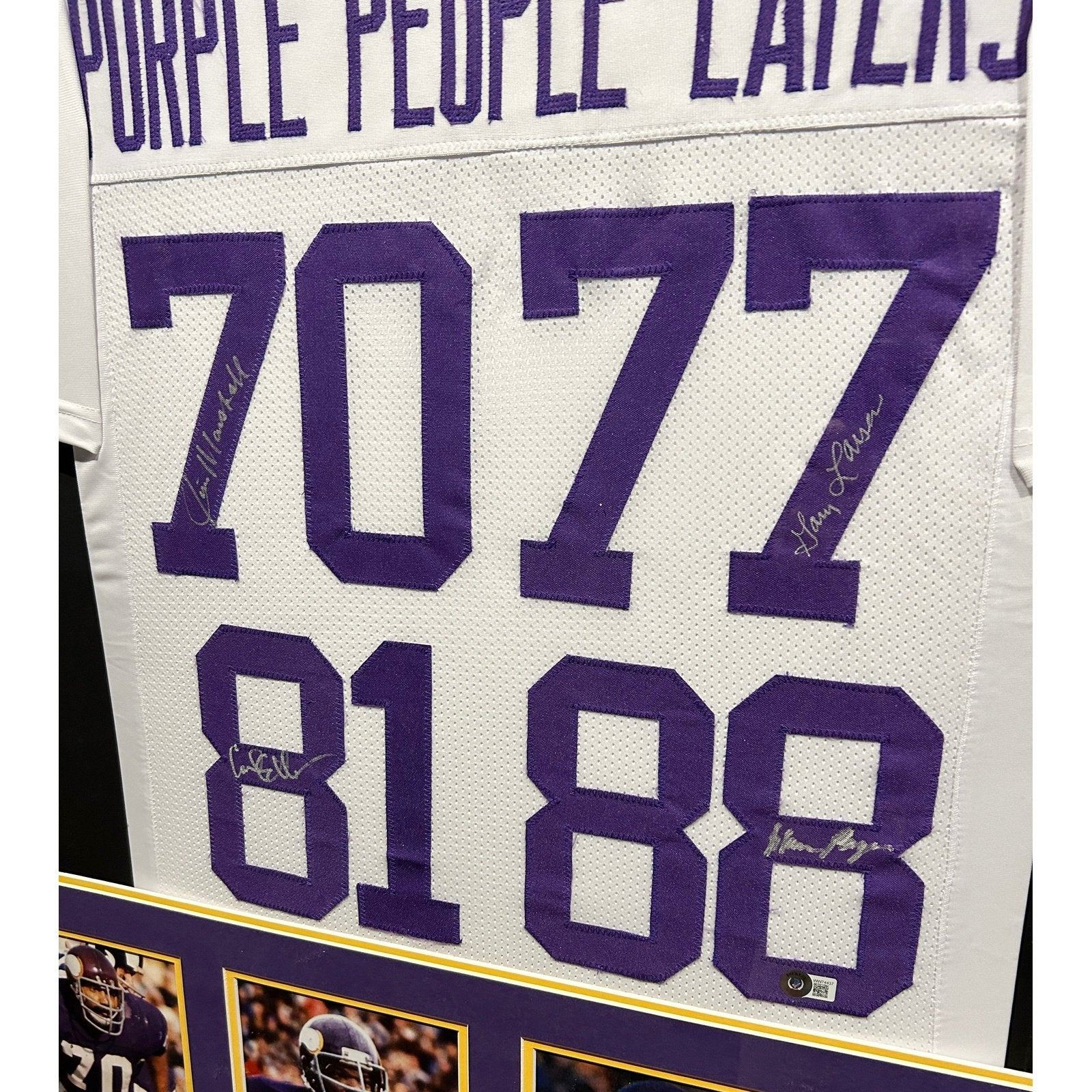Purple People Eaters Framed Jersey Beckett Autographed Signed Minnesota Vikings