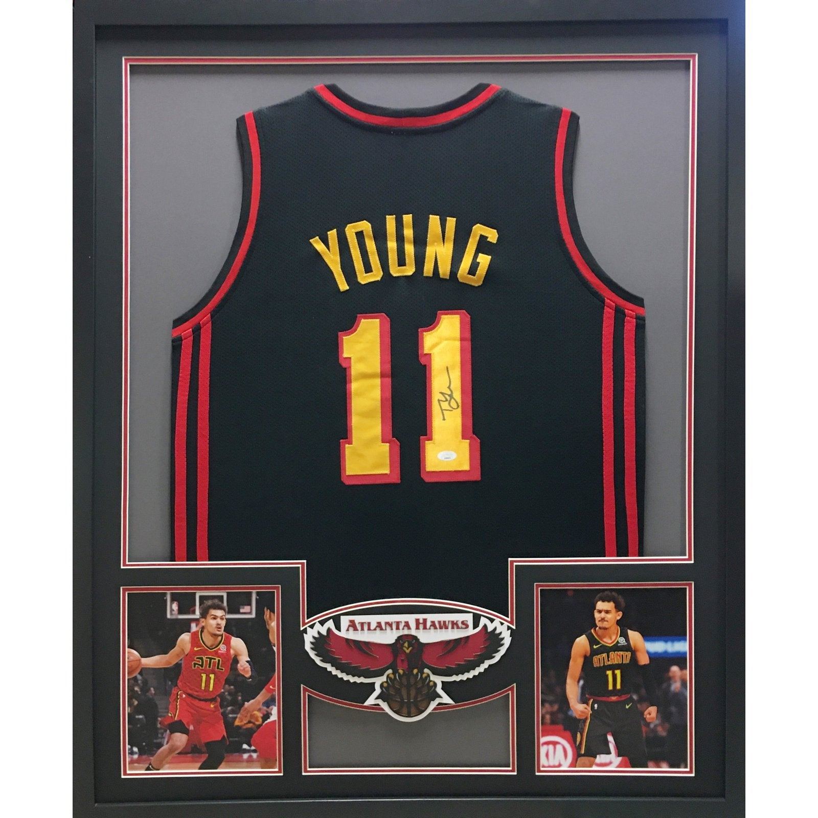 Trae Young Framed Signed Atlanta Hawks Jersey JSA Autographed