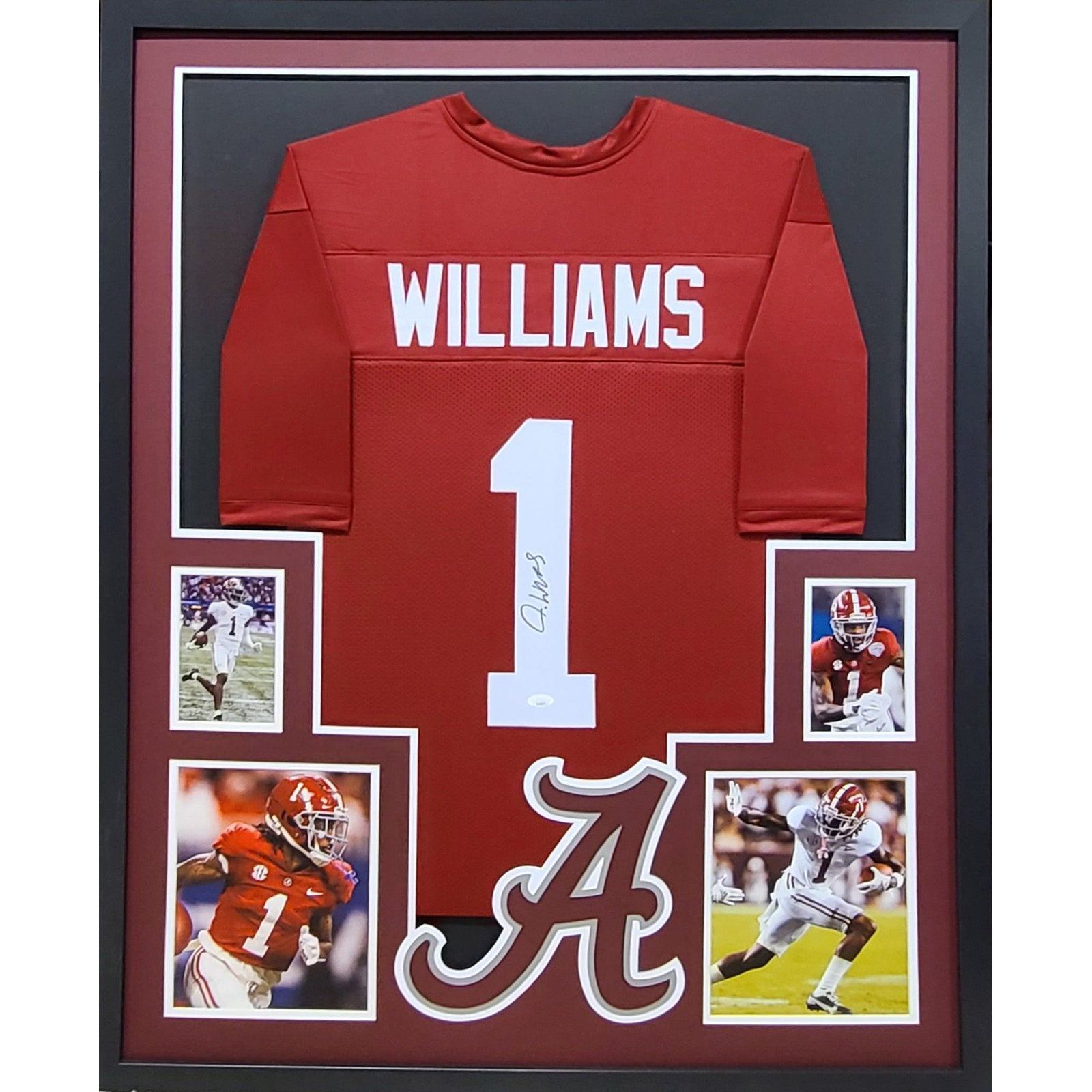 Jameson Williams Framed Signed Alabama Jersey JSA Autographed