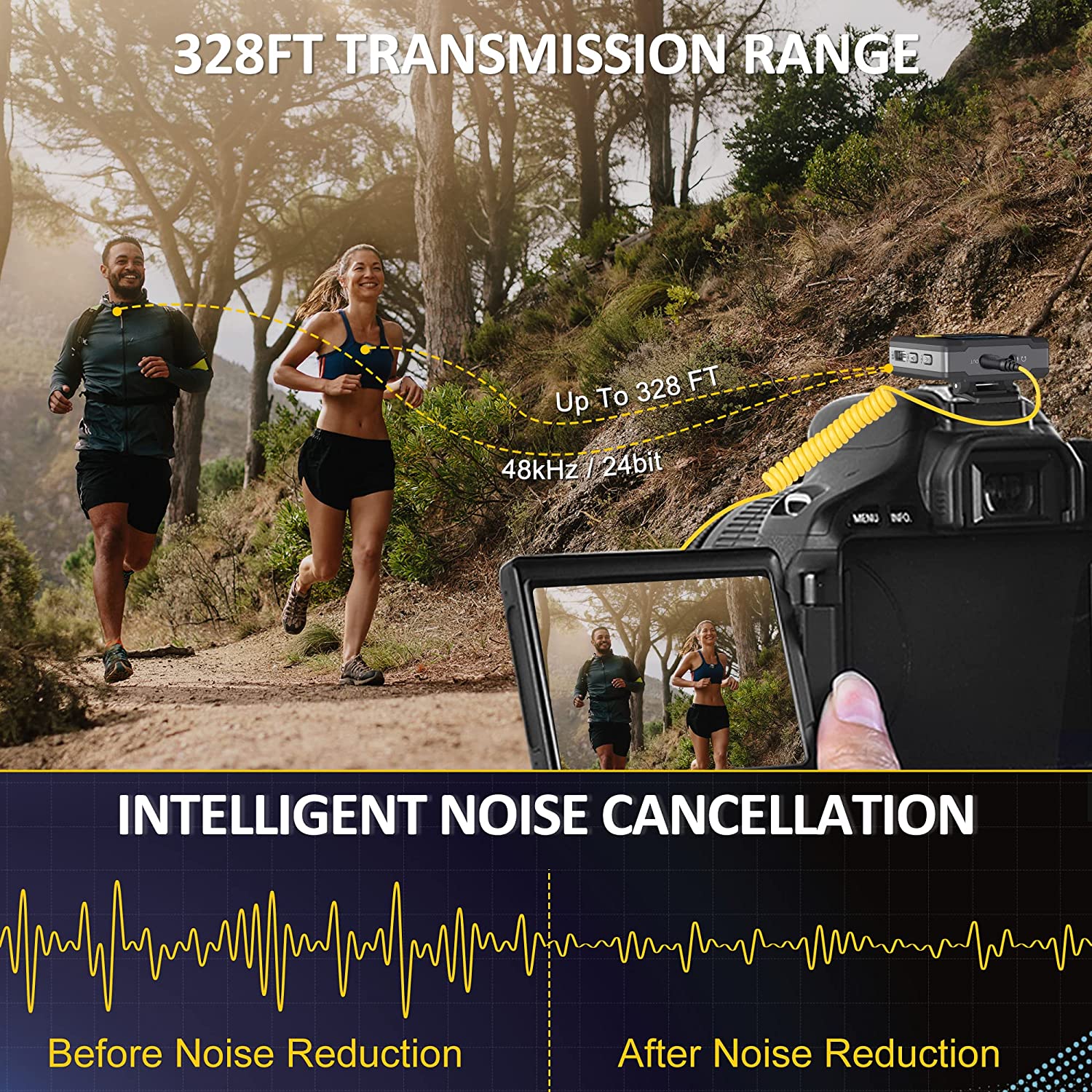 7RYMS iRAY DW20 PRO 2.4G Global Free frequency Dual Wireless Lapel Microphone -5