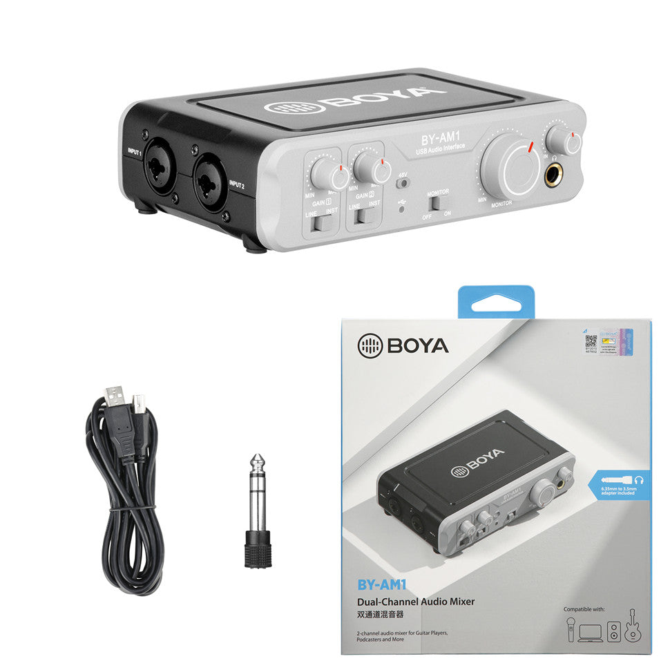 BOYA BY-AM1 Dual-Channel Audio Mixer USB Audio