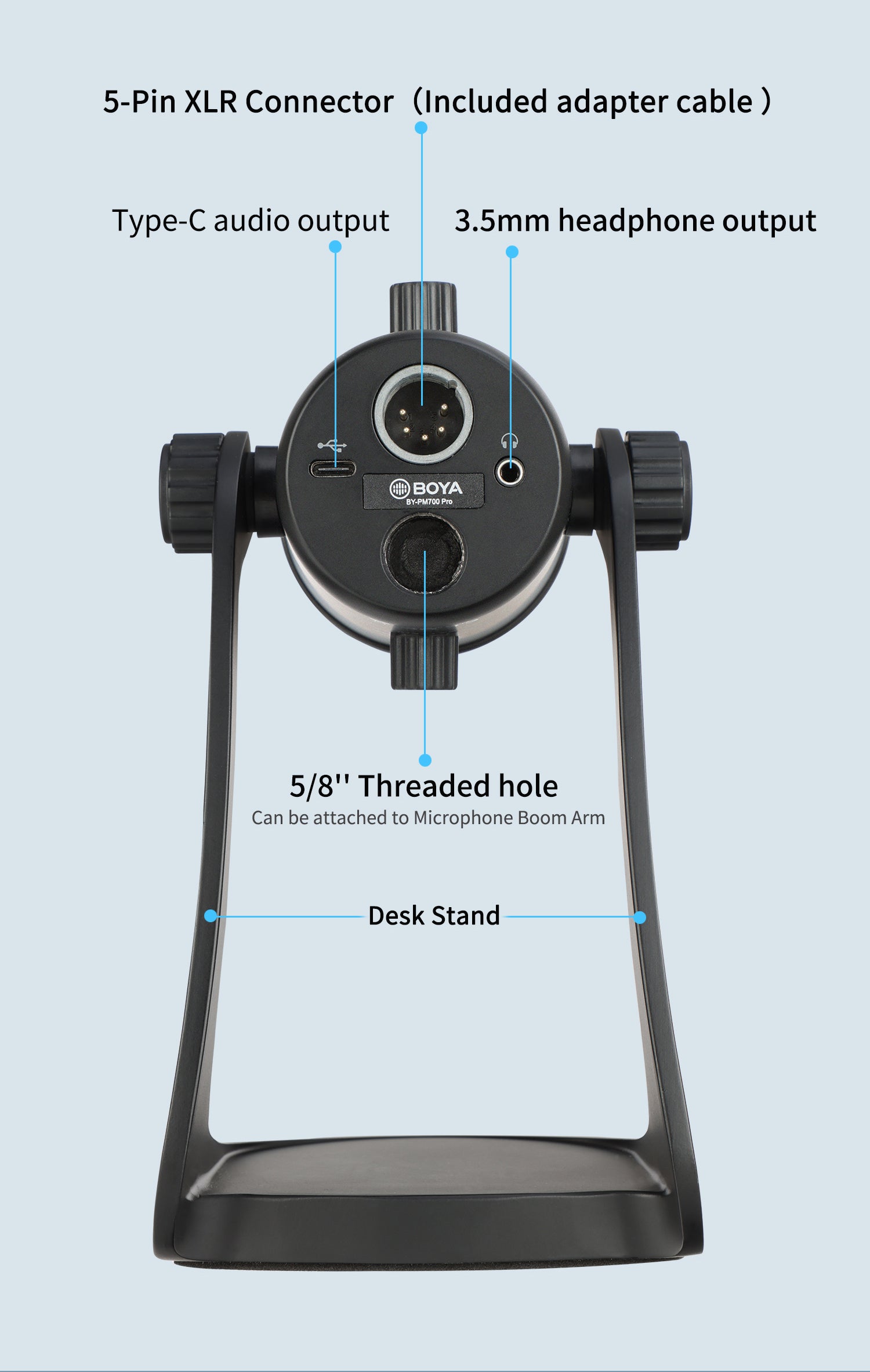 BOYA BY-PM700 Pro USB & XLR Professional Mic For Vlogging