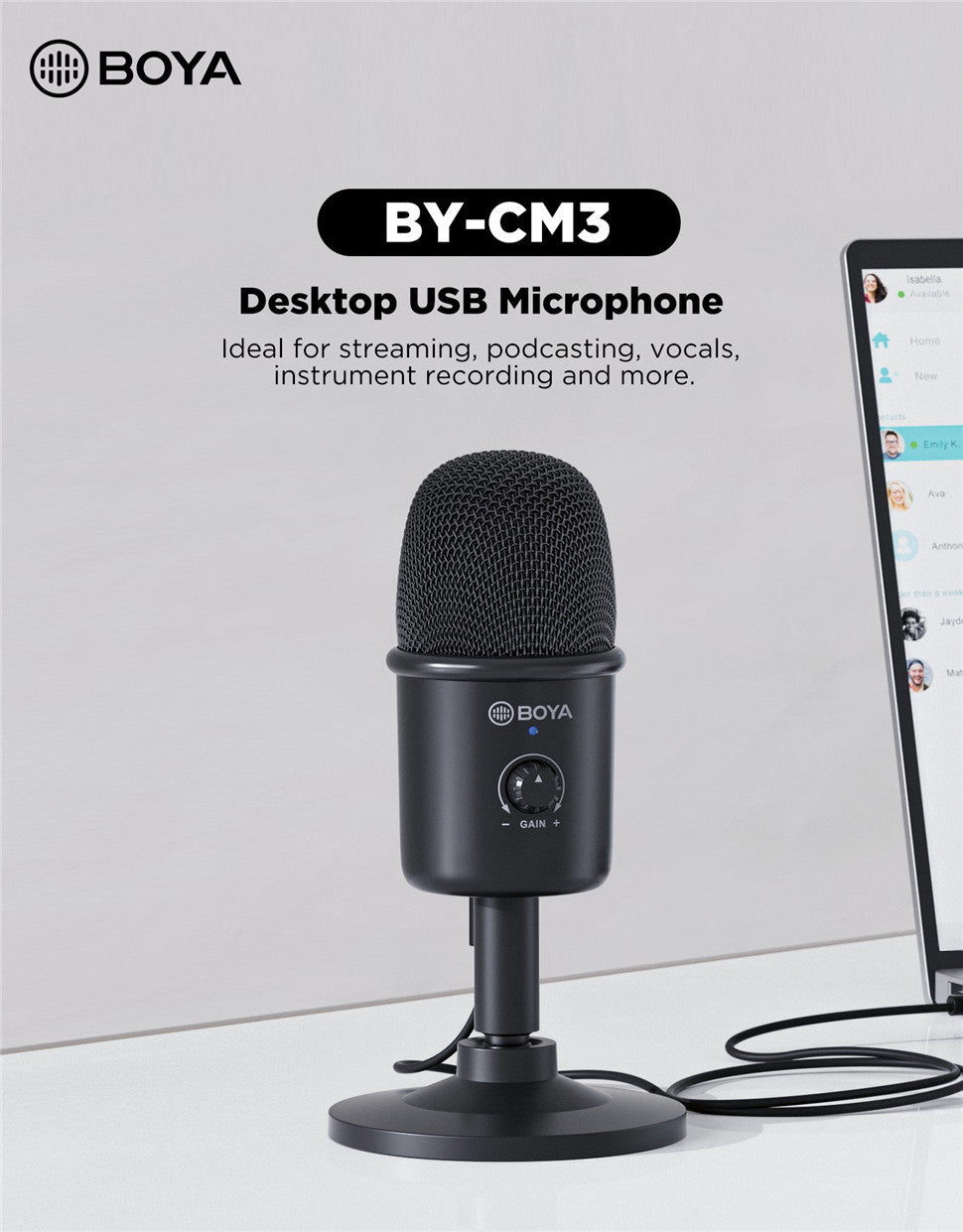 BOYA BY-CM3 USB Desktop Condenser Microphone