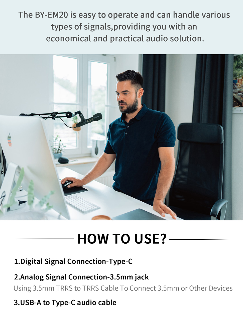 BOYA BY-EM20 Handmikrofon für Live-Streaming