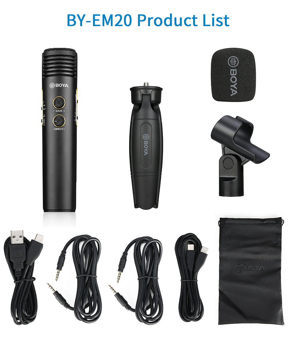 BOYA BY-EM20 Handmikrofon für Live-Streaming