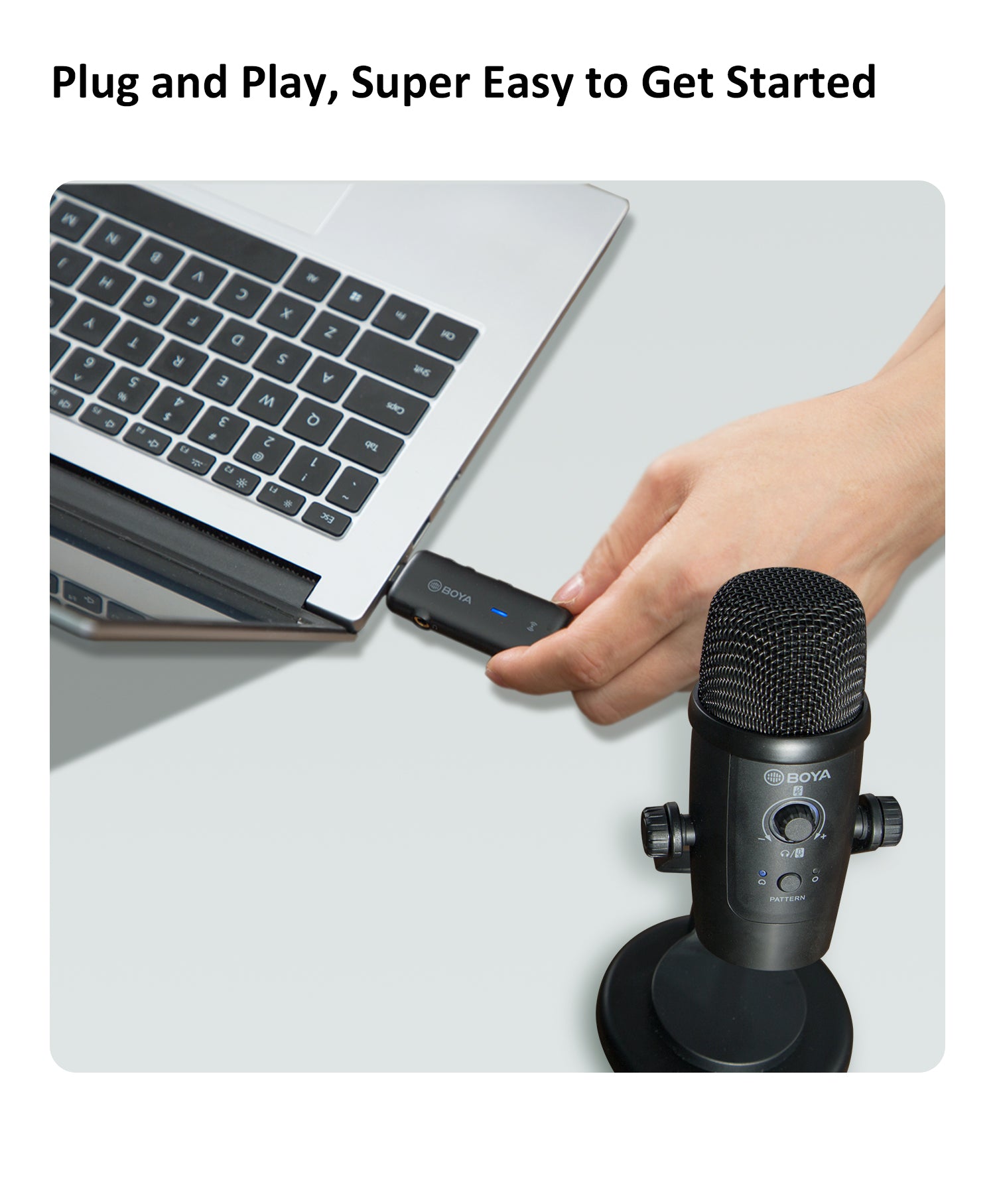 BOYA BY-PM500W 2.4GHz Podcast Streaming Wireless USB Microphone