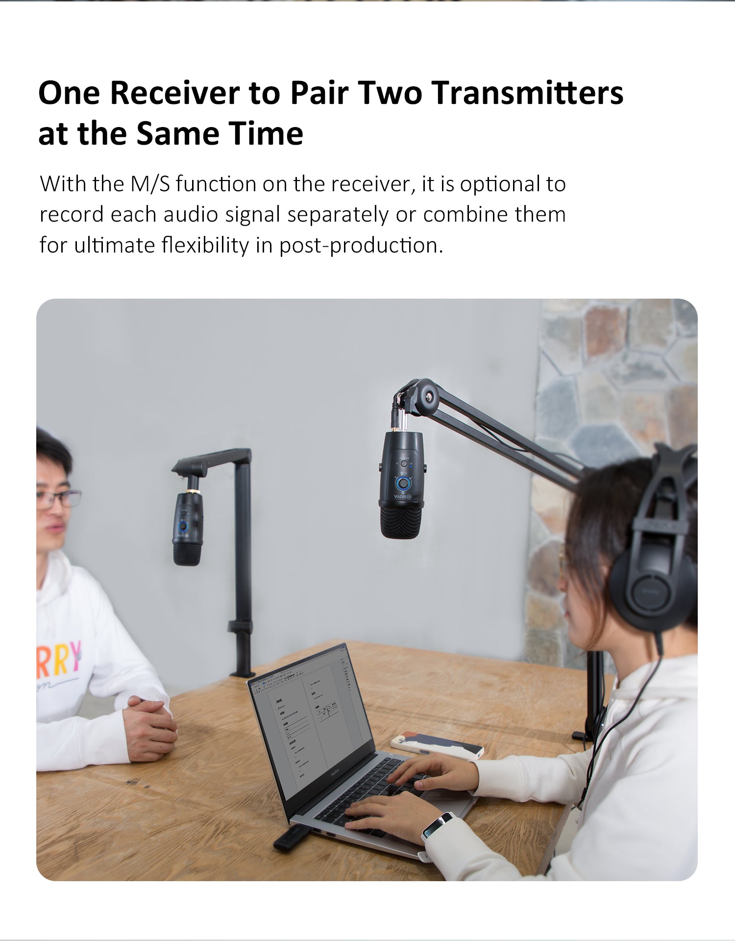 BOYA BY-PM500W 2.4GHz Podcast Streaming Wireless USB Microphone