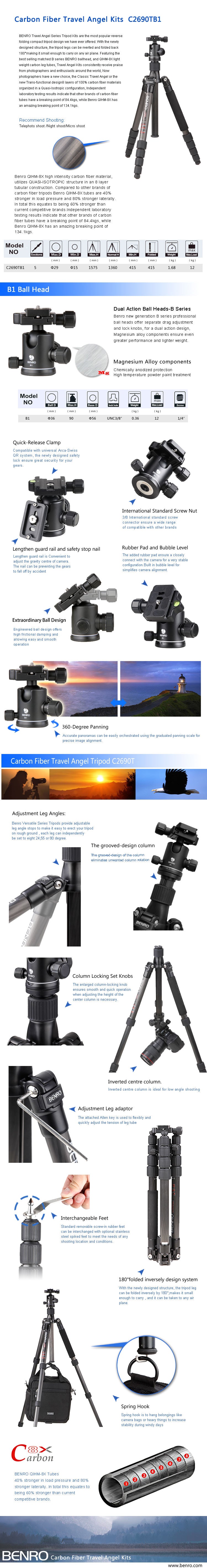 Benro-C2690TB1-Carbon-Fiber-Tripod-6