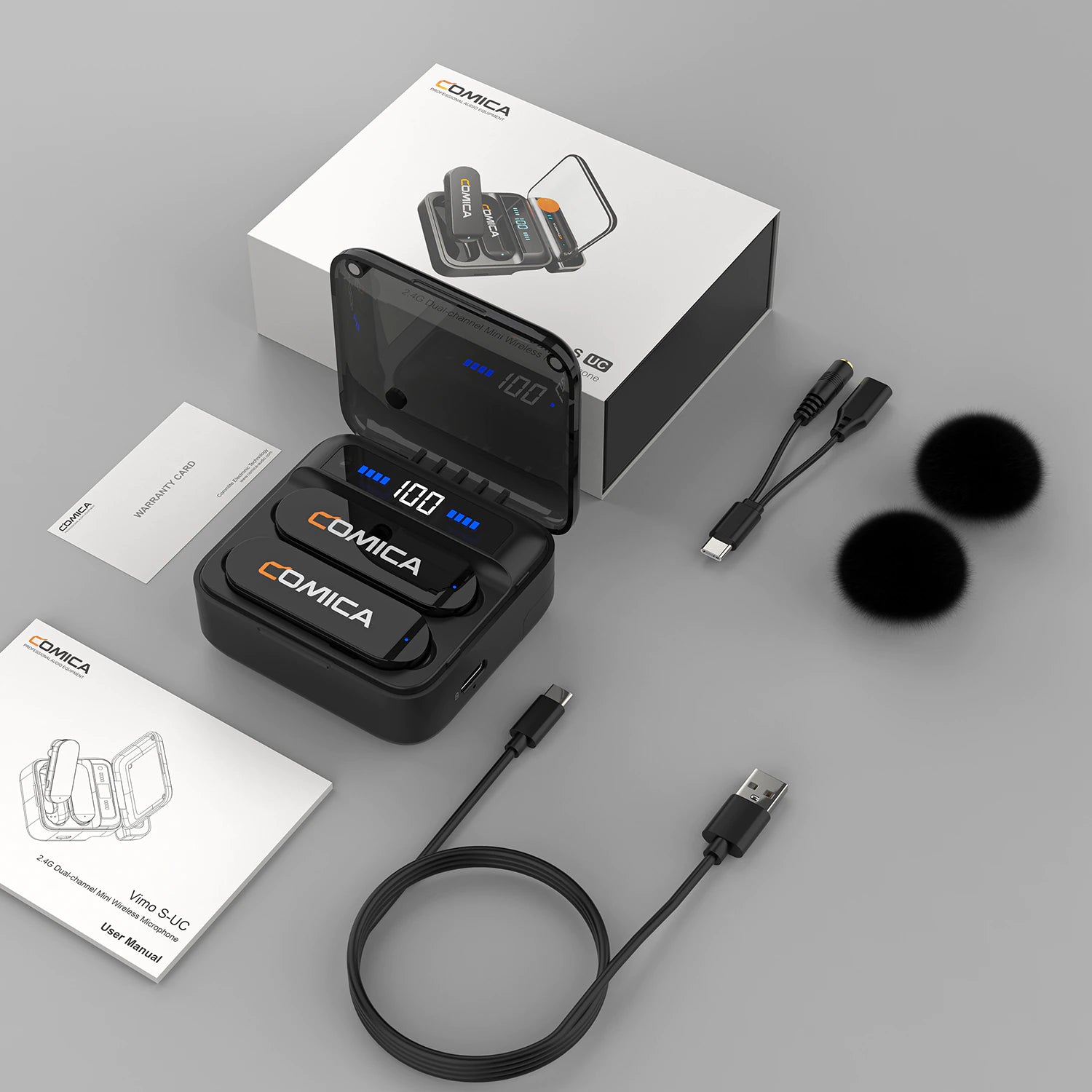 COMICA Vimo S 2.4G Dual-channel Mini Wireless Microphone-1