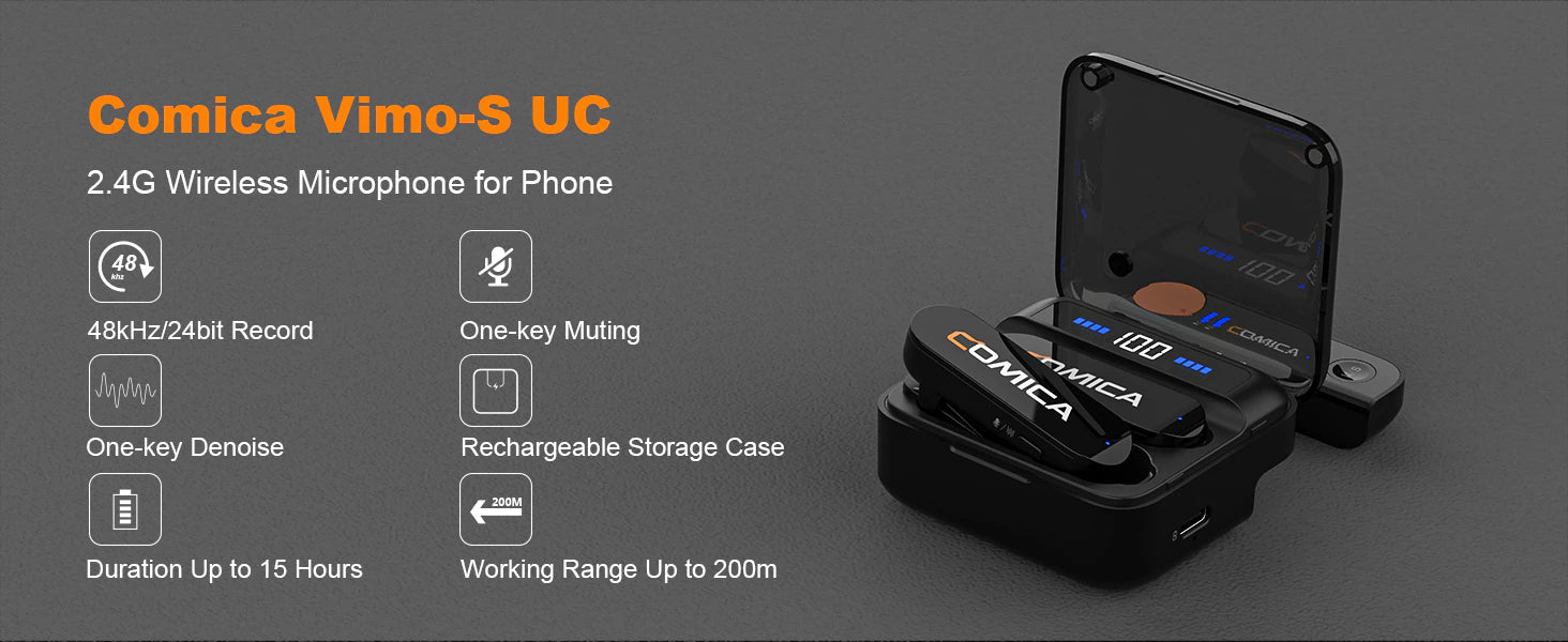 COMICA Vimo S 2.4G Dual-channel Mini Wireless Microphone-2