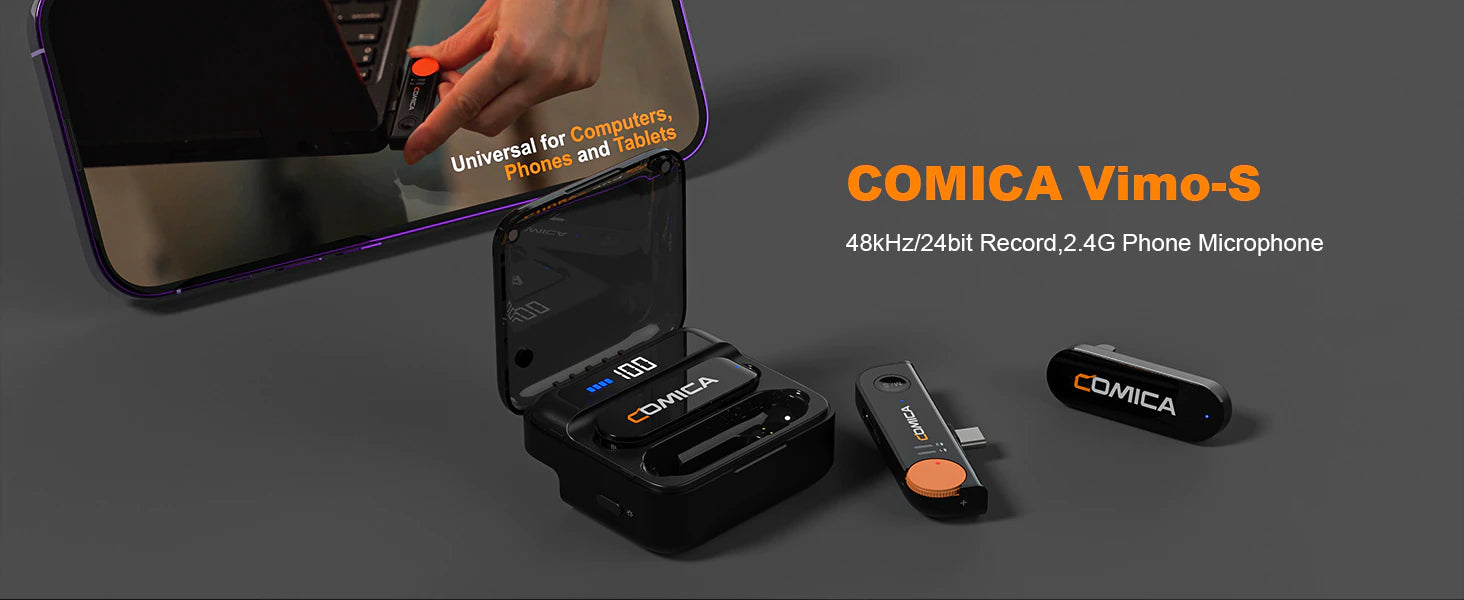 COMICA Vimo S 2.4G Dual-channel Mini Wireless Microphone-3