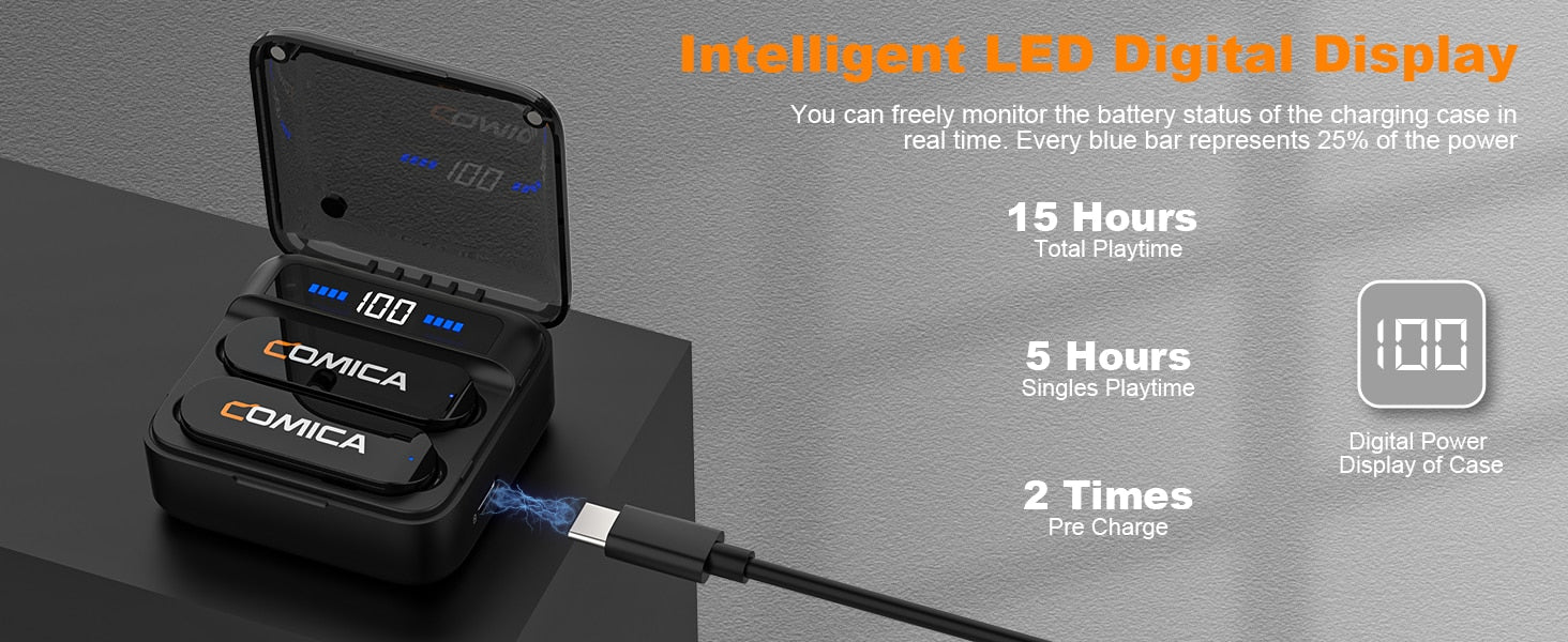 COMICA Vimo S 2.4G Dual-channel Mini Wireless Microphone-6