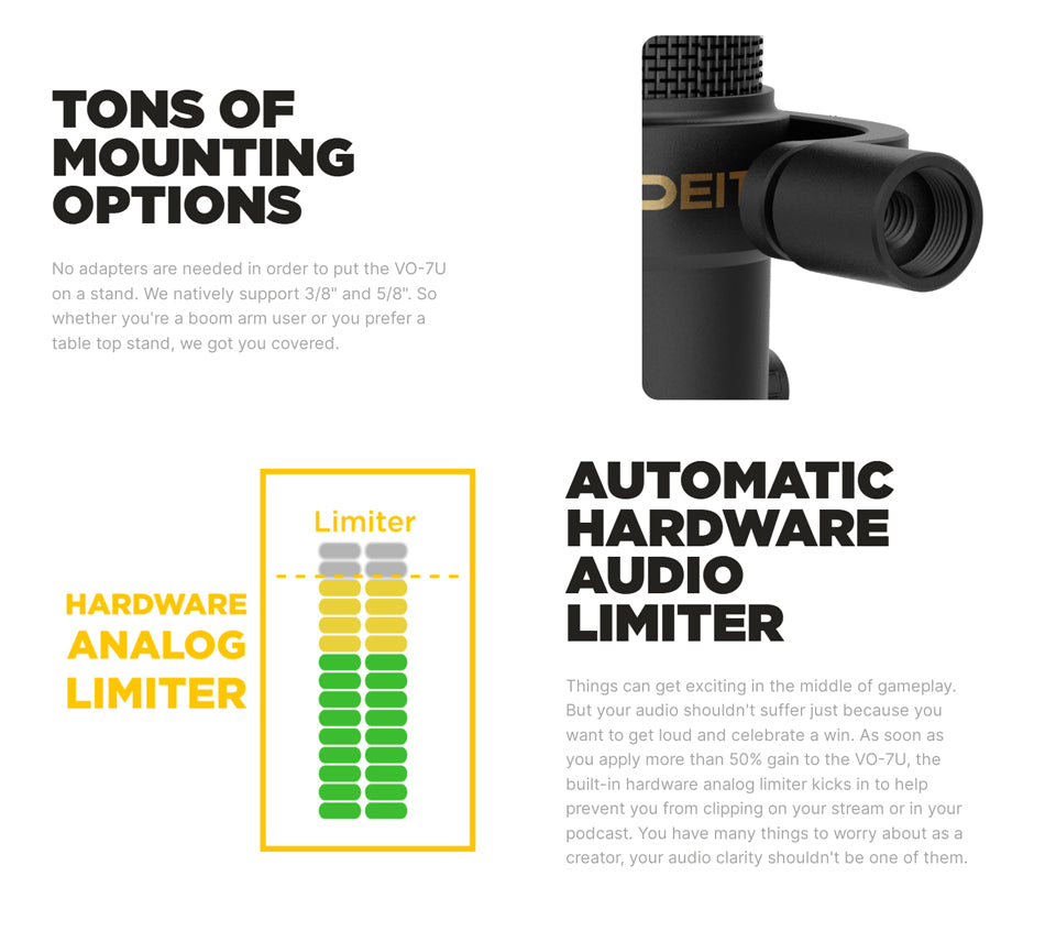 Deity VO-7U USB Digital Dynamic Microphone For Self-Media