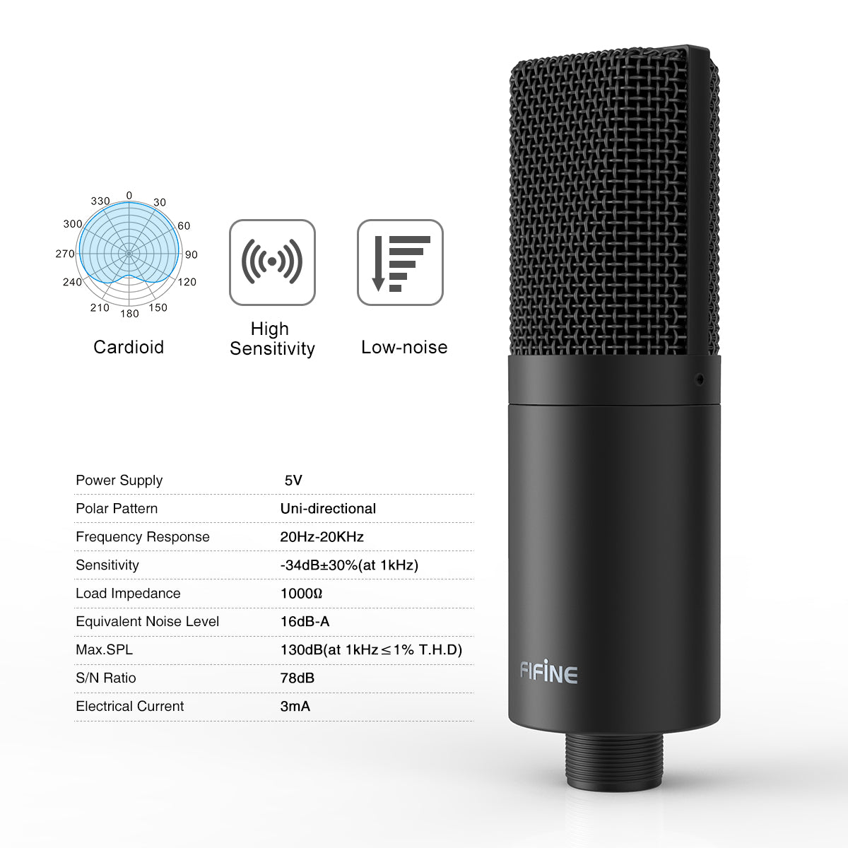 FIFINE USB Condenser PC Microphone