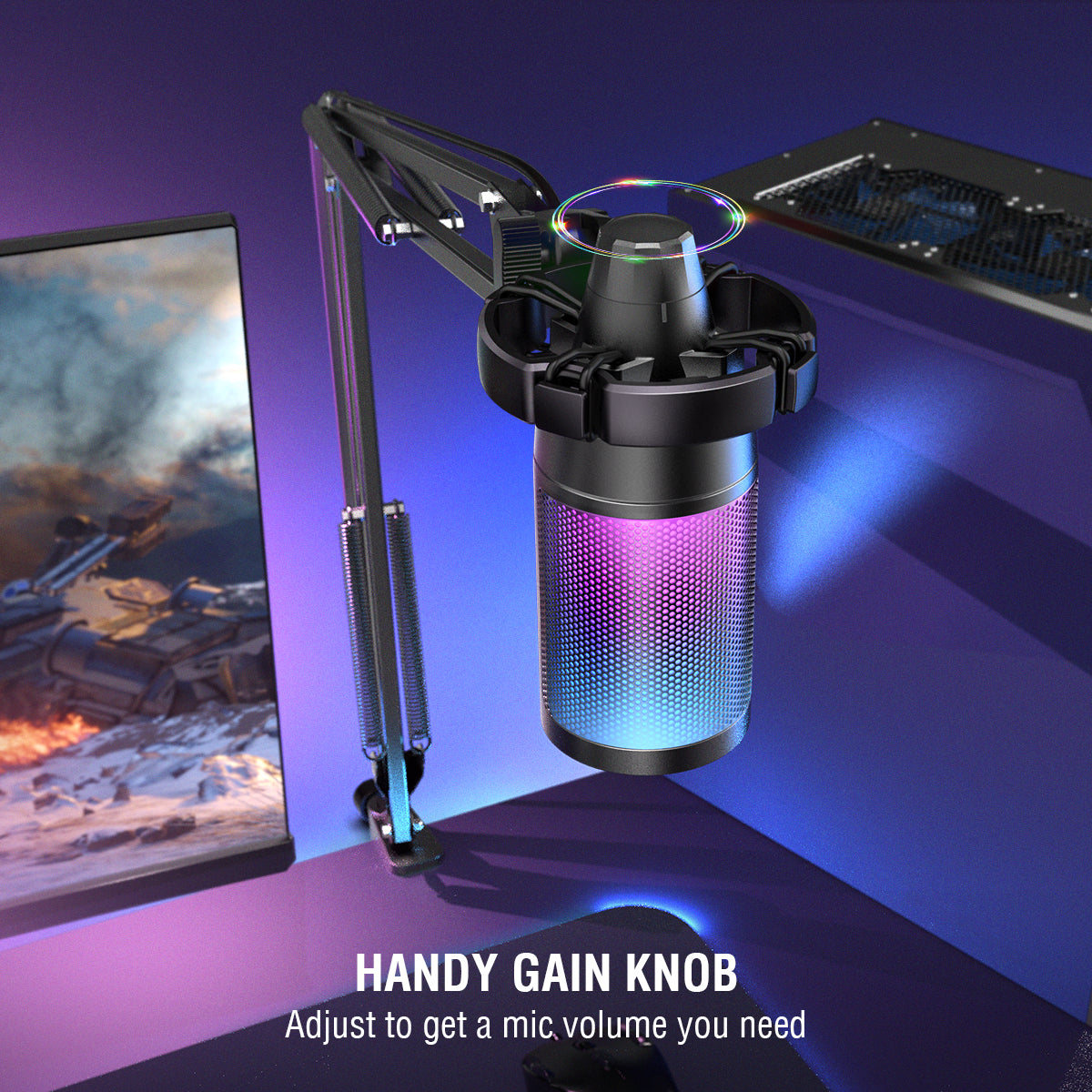 FIFINE USB Gaming Microphone Kit for PC,PS4/5