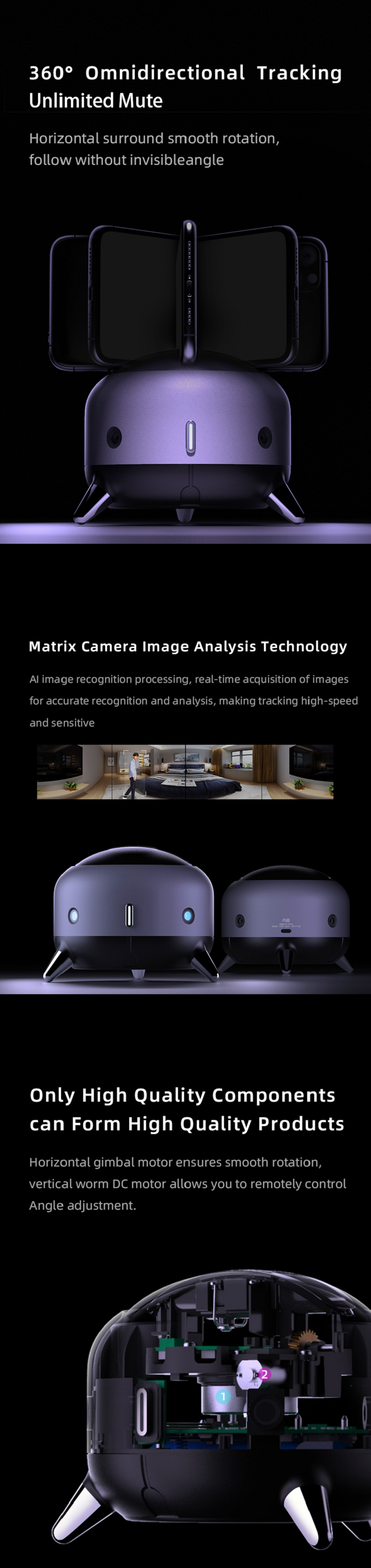 FINEO TOONMiNi HD 1080p Video Auto Gimbal Stabilizer