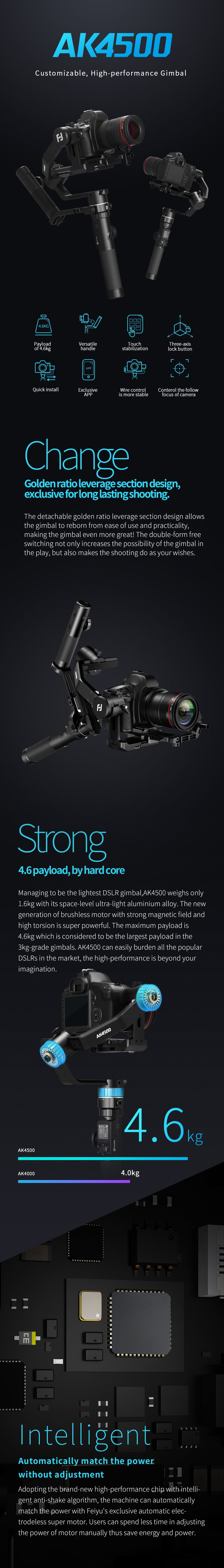 Feiyu AK4500 Detachable 3-axis DSLR Camera Gimbal