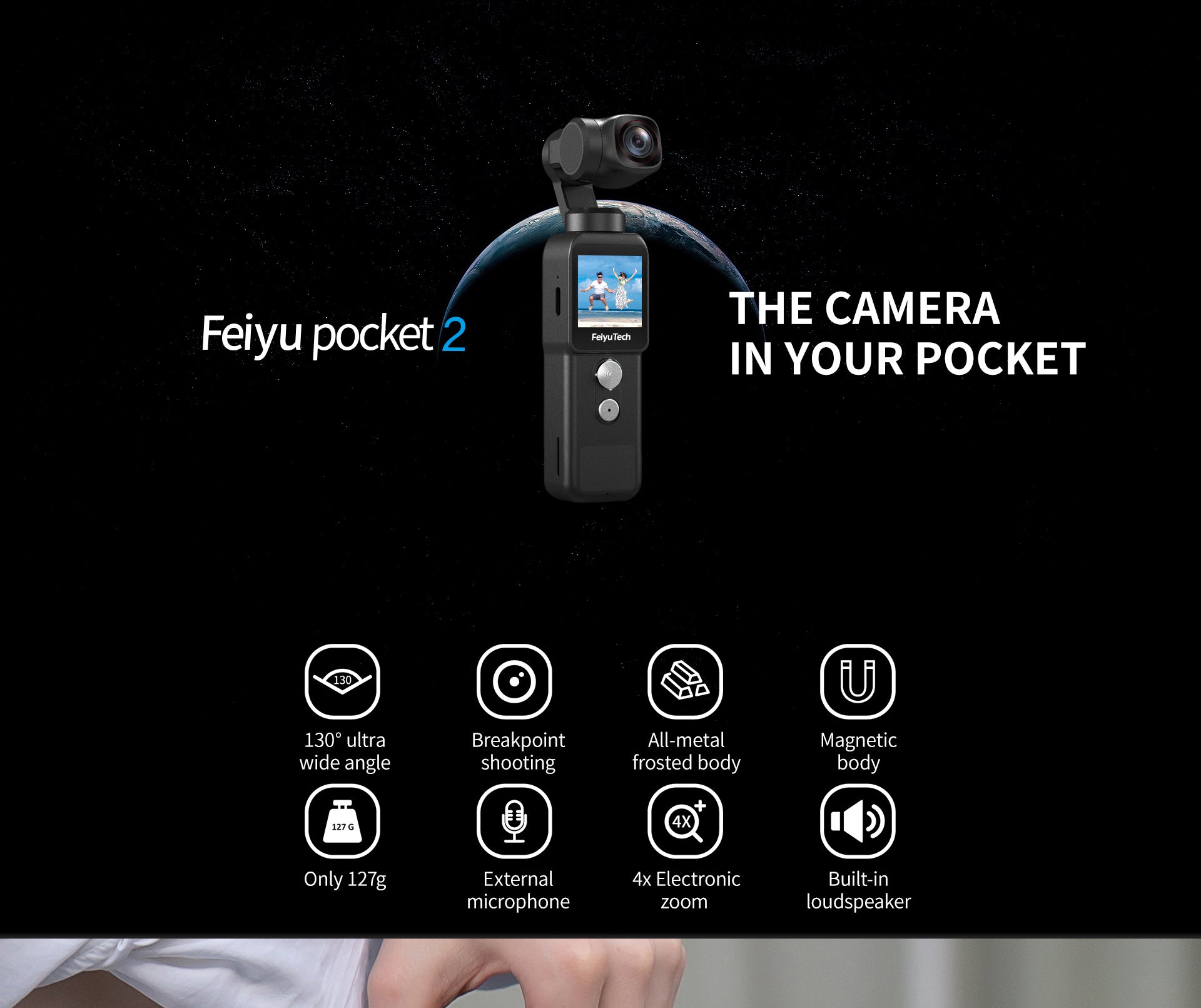 Feiyu Pocket 2 Gimbal Action Ca​mera 4K Sports Camera