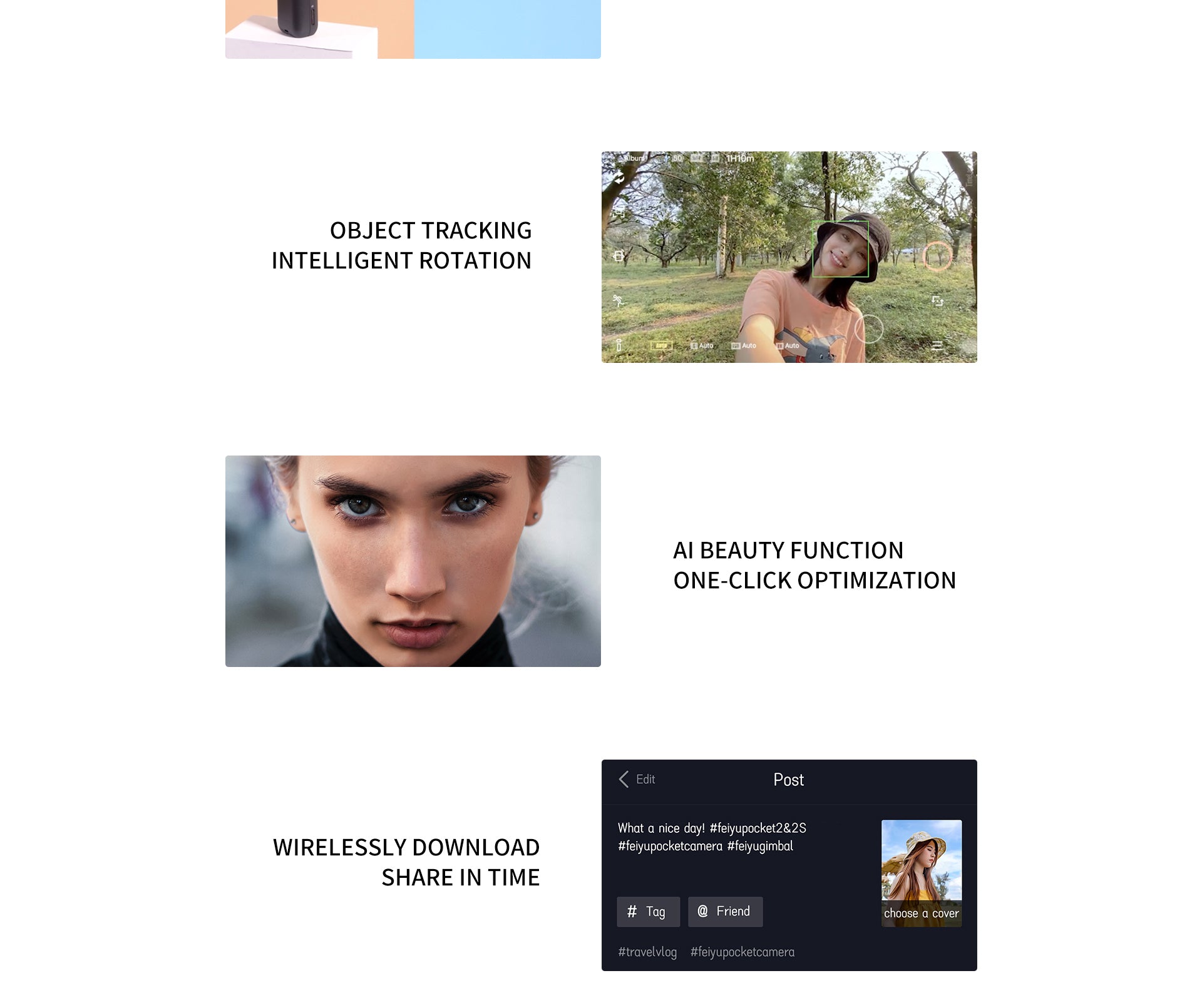 Feiyu Pocket 2 Gimbal Action Camera 4K Sports Camera